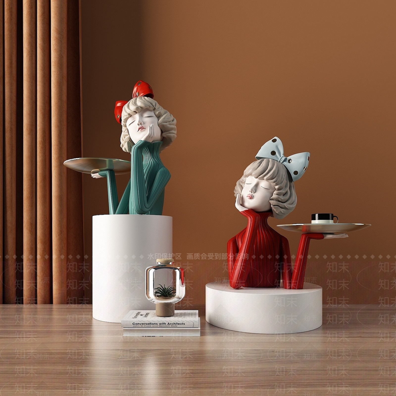 现代人物雕塑摆件3D模型下载【ID:1193661093】