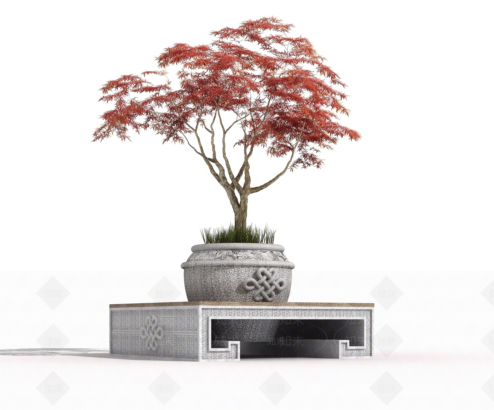 中式花盆3D模型下载【ID:1193661541】