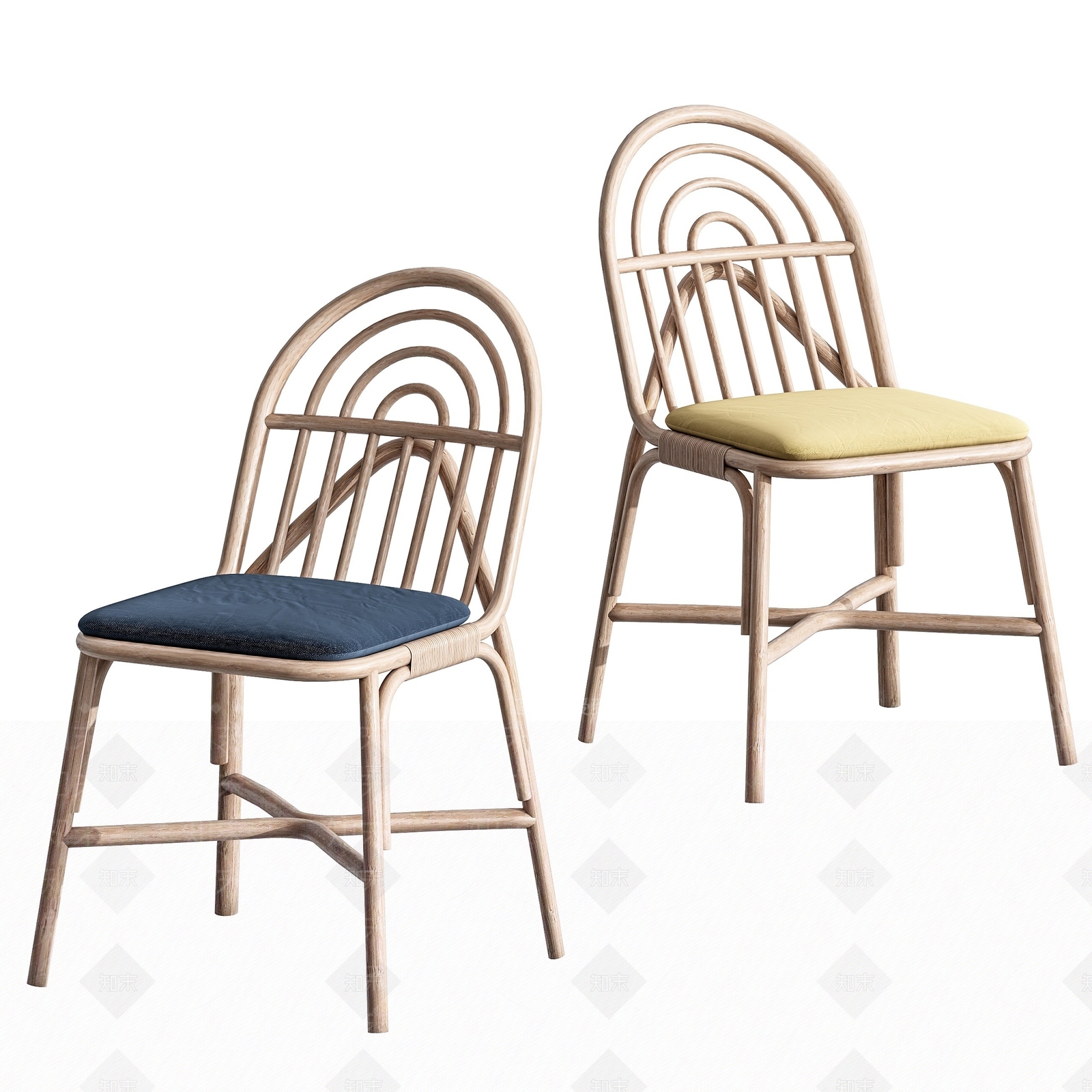 日式休闲单椅3D模型下载【ID:1193663243】