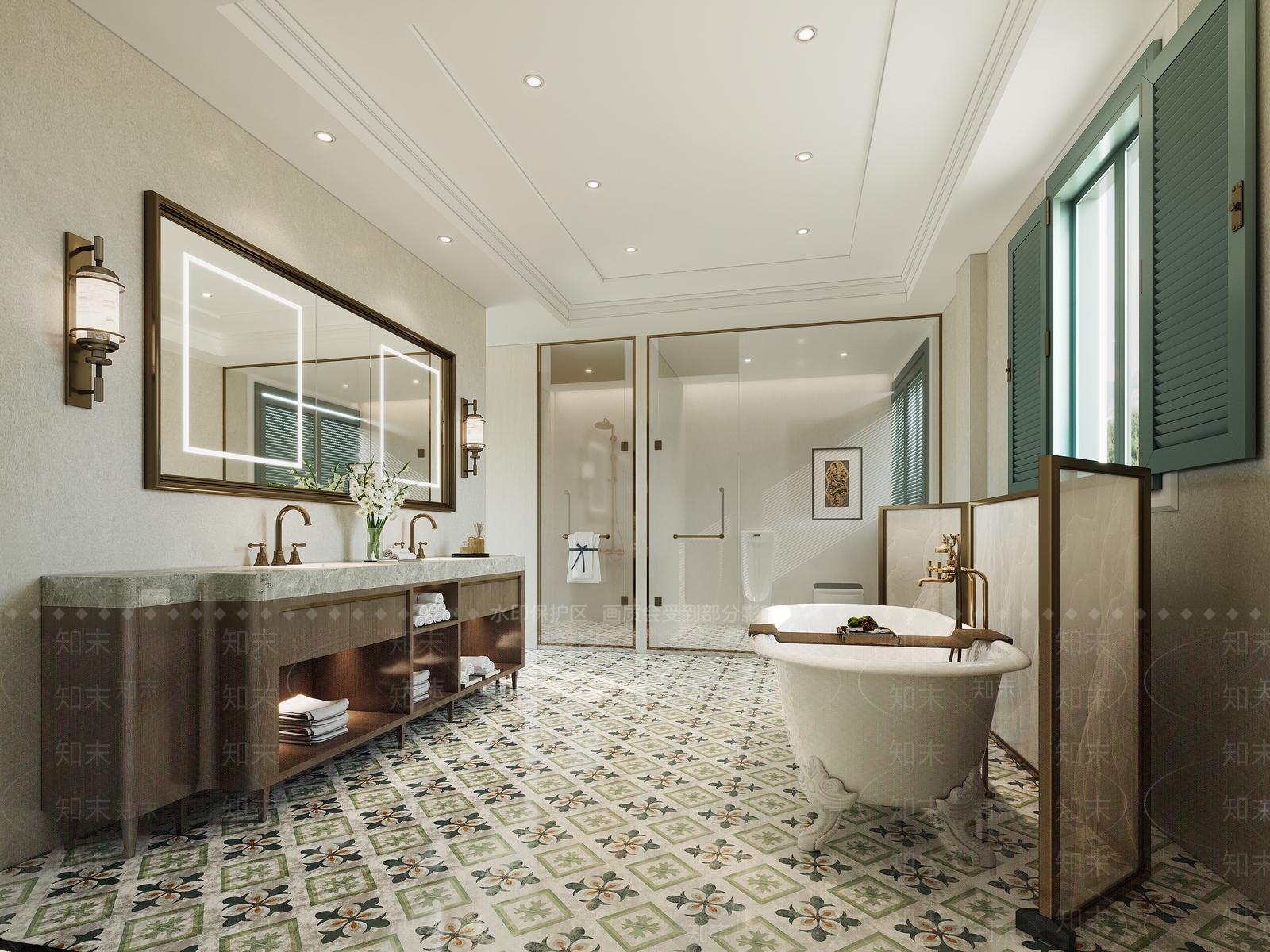 新中式中古酒店卫生间3D模型下载【ID:1193664712】