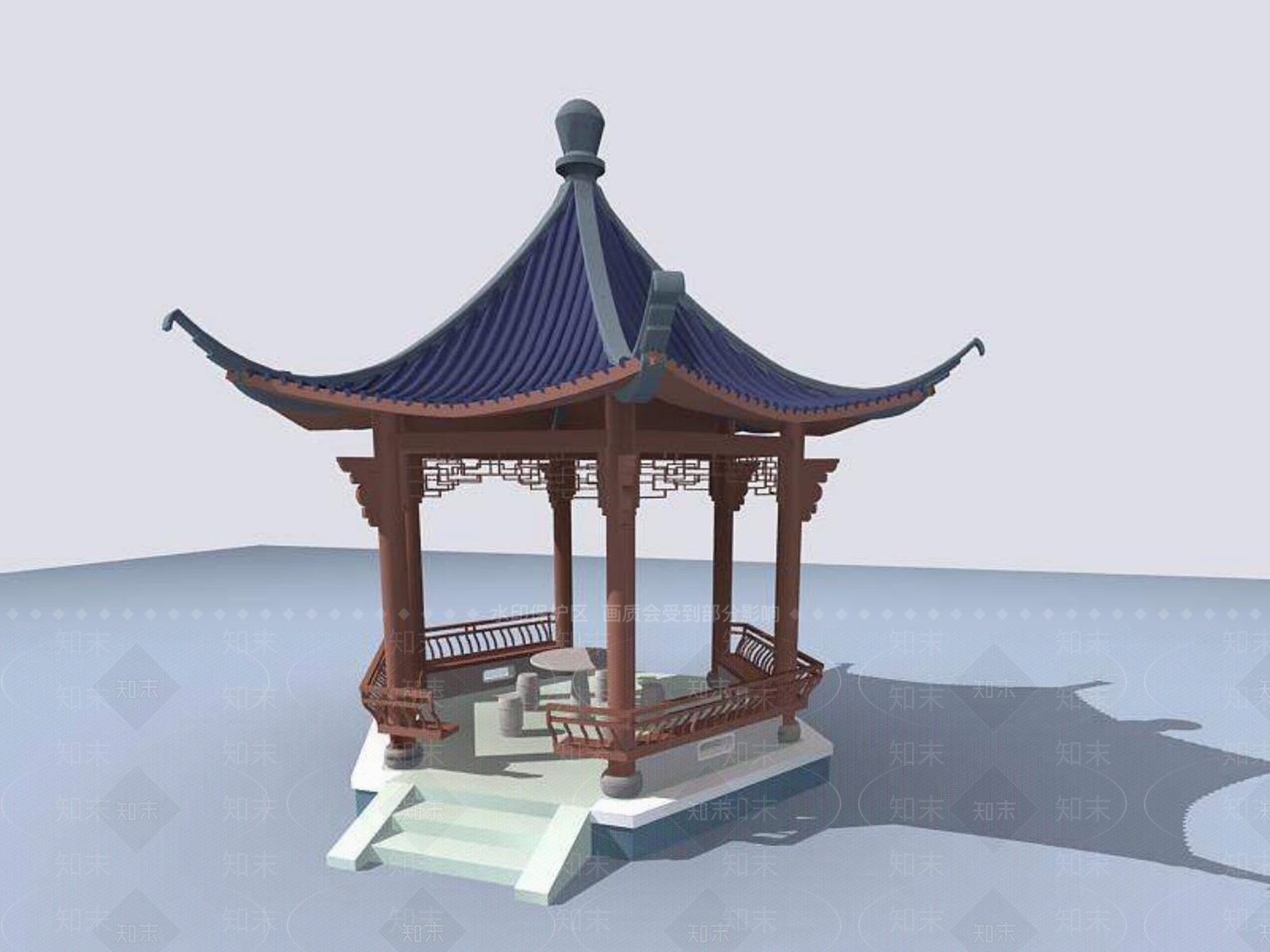 中式亭子3D模型下载【ID:1193665286】