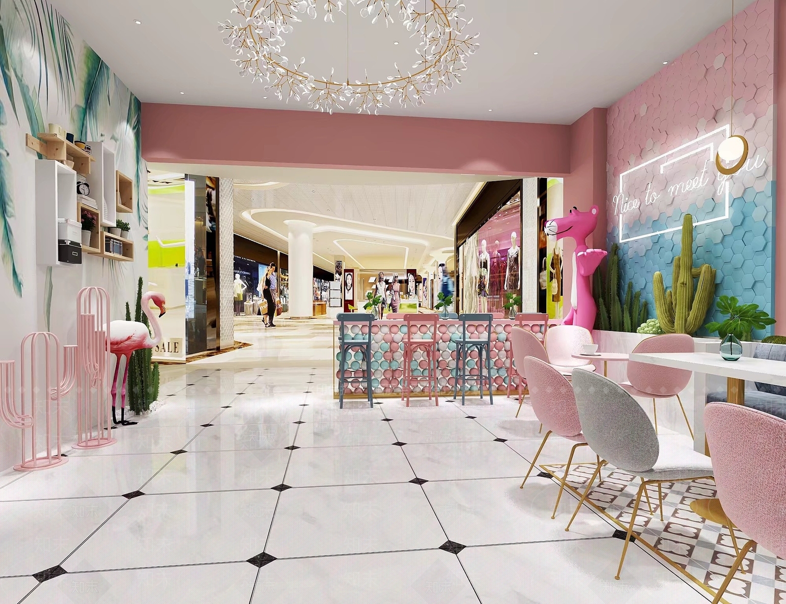 木子奶茶网红店3D模型下载【ID:1193665382】