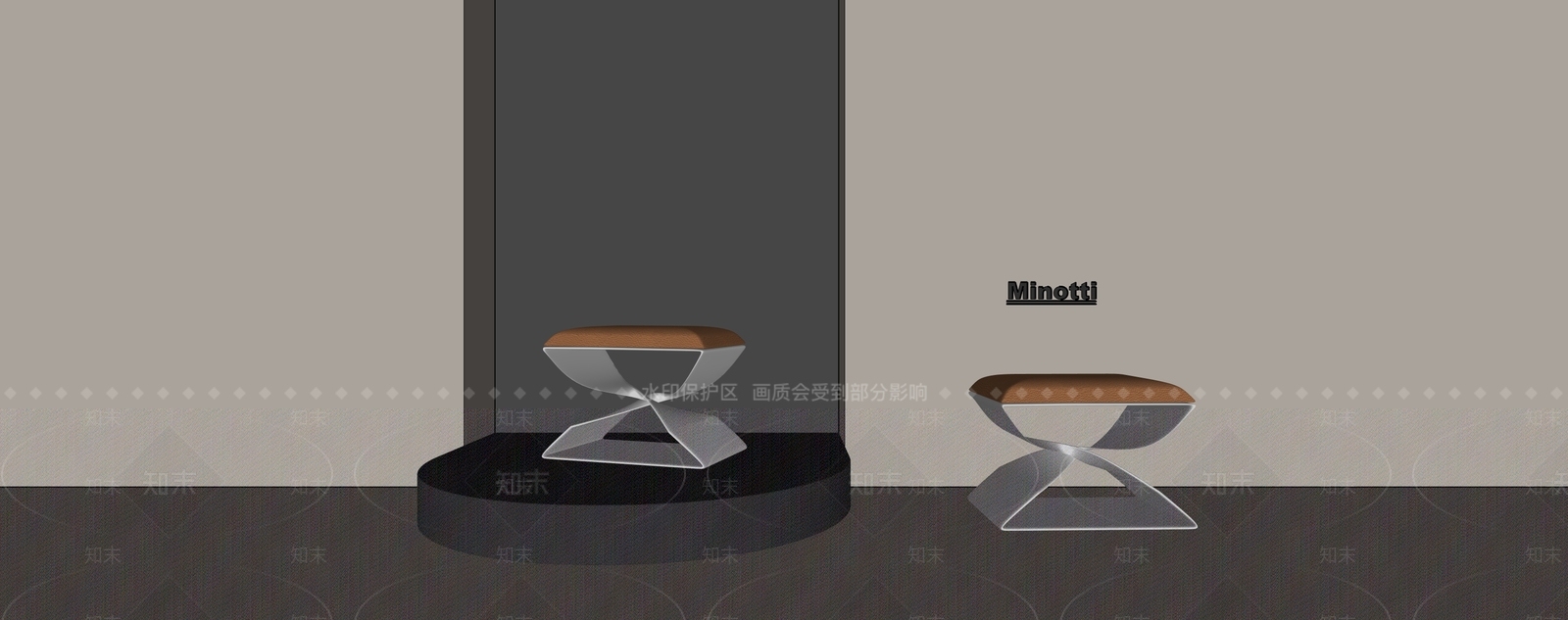 现代意式其他凳子3D模型下载【ID:1193666643】