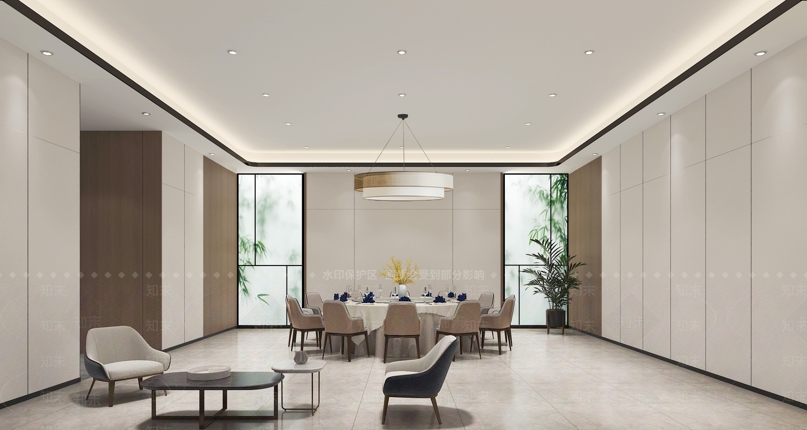 现代新中式包厢3D模型下载【ID:1193666972】