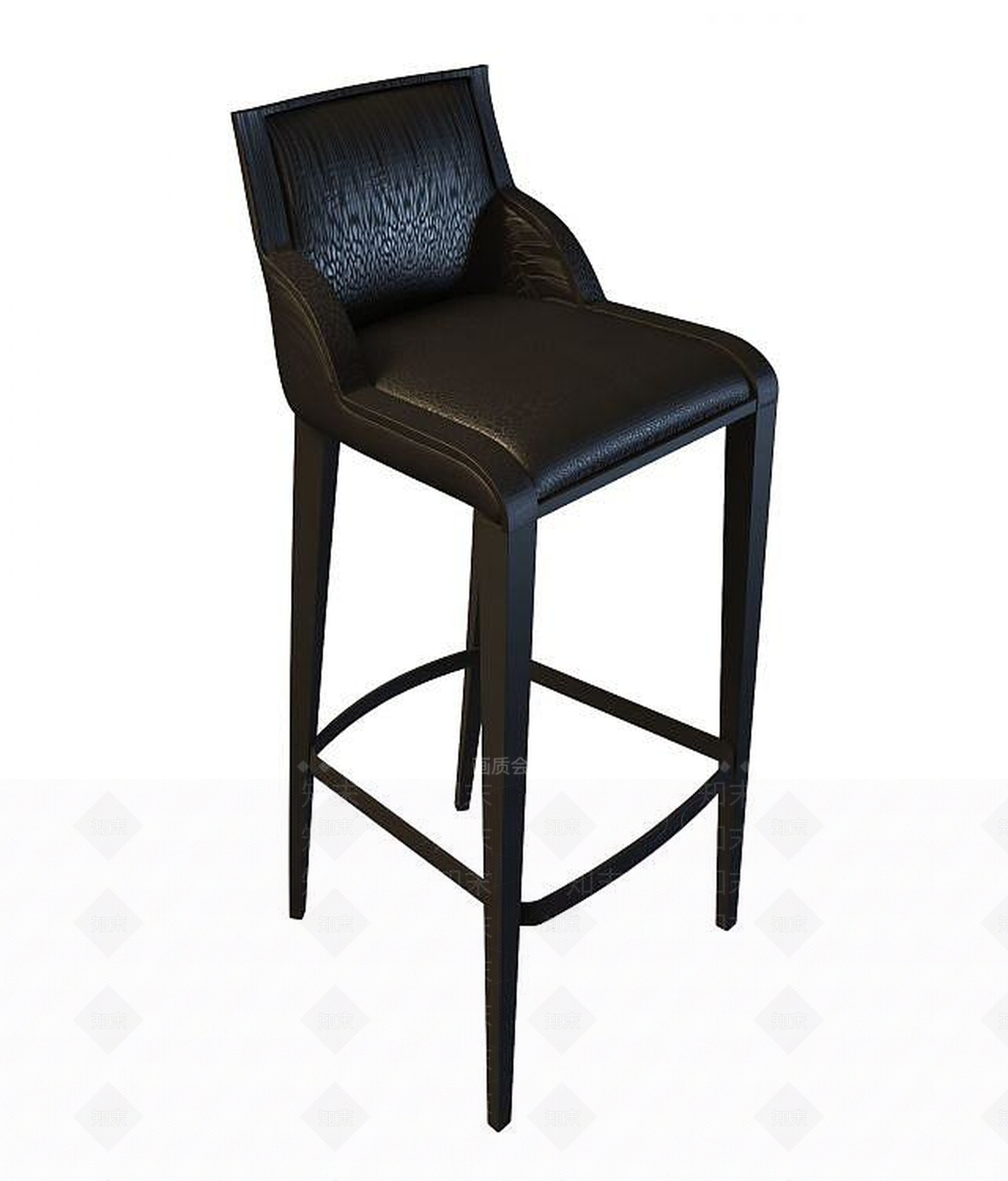 现代古典皮艺吧椅3D模型下载【ID:1193666786】