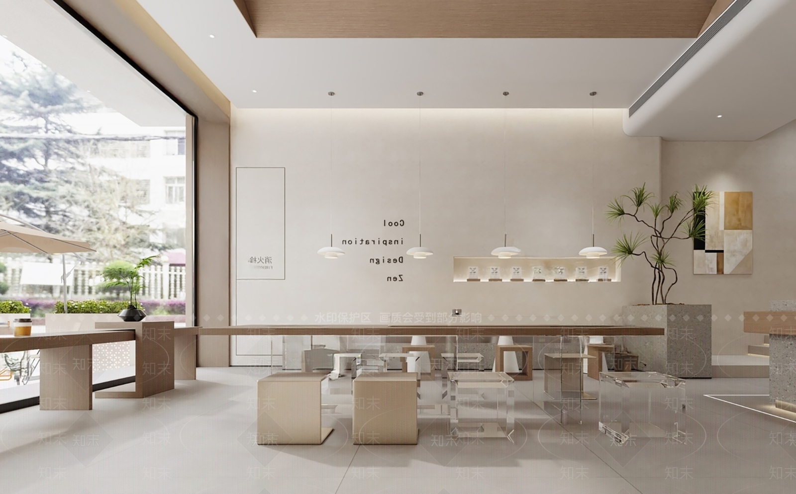 现代极简咖啡厅SU模型下载【ID:1193667254】
