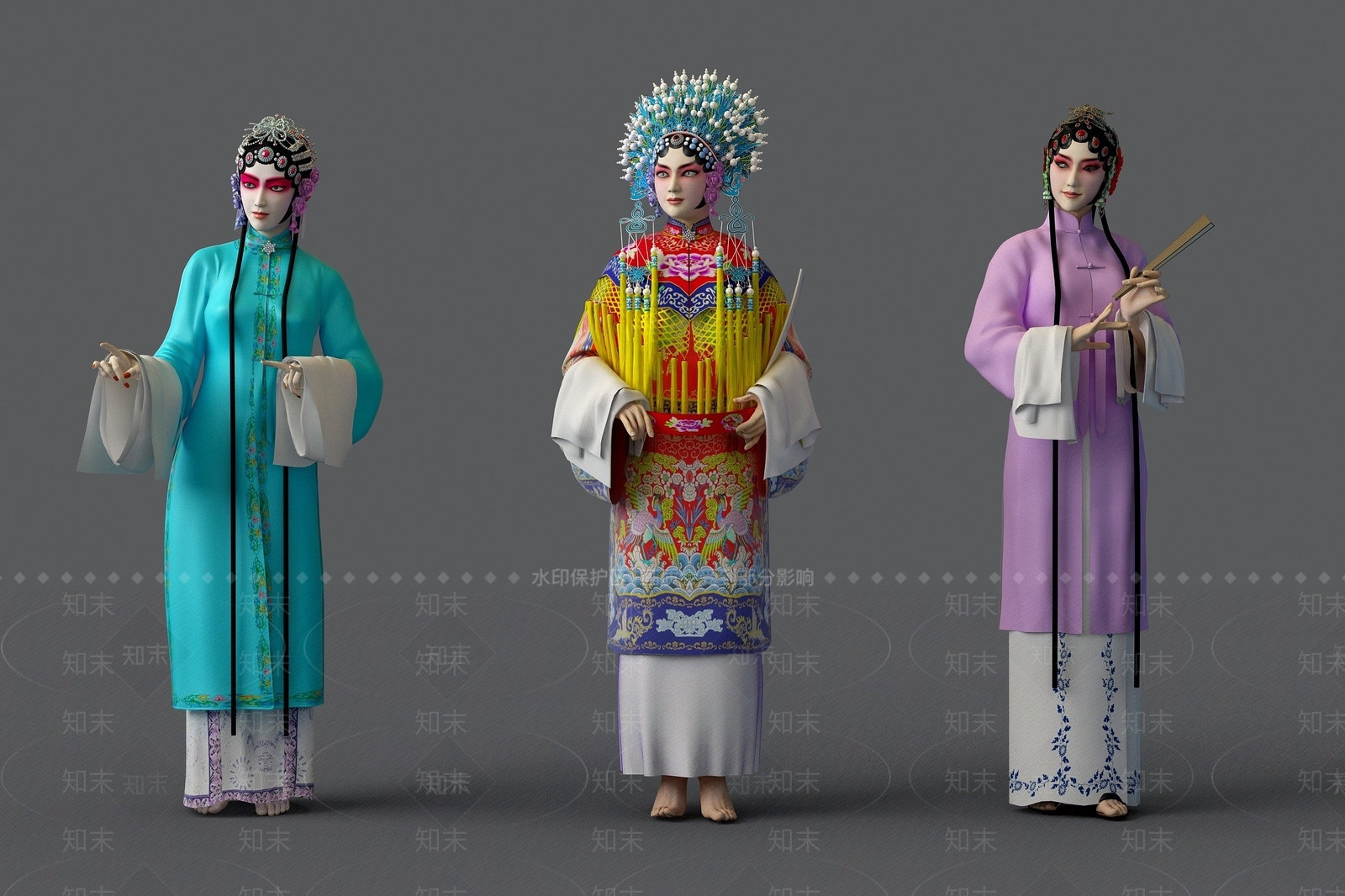 现代戏曲角色人物3D模型下载【ID:1193667742】