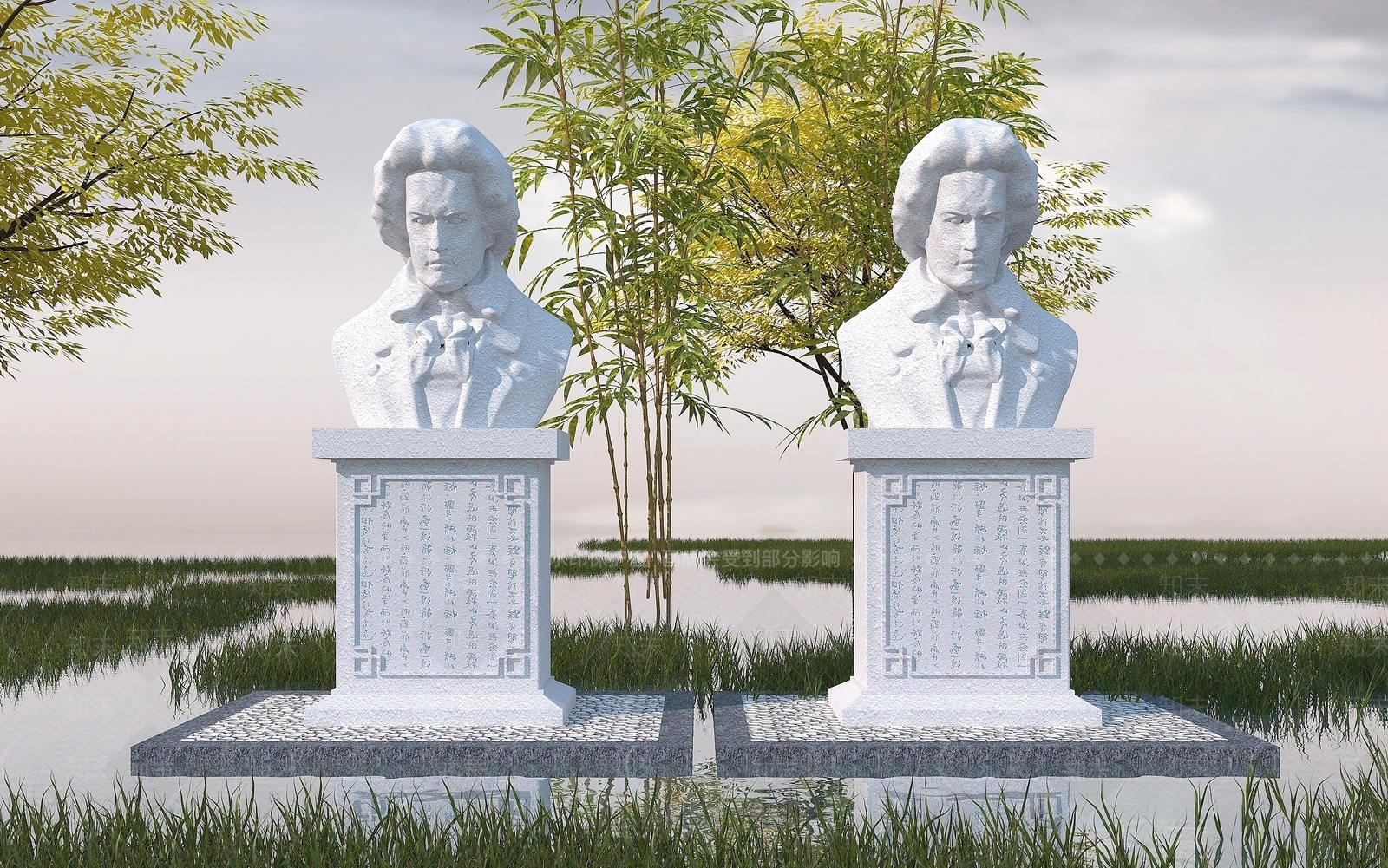 现代雕塑小品人物雕像3D模型下载【ID:1193668340】