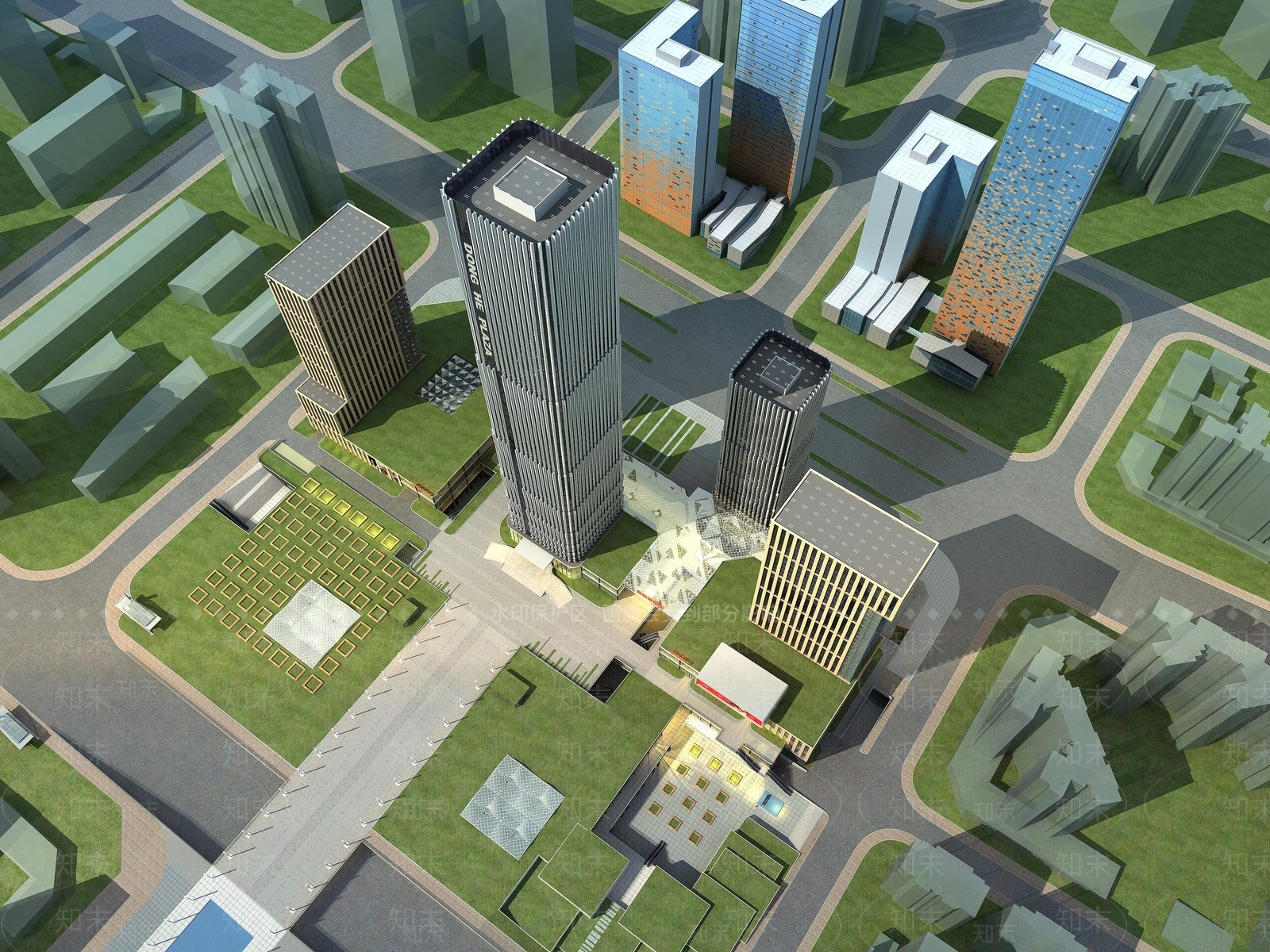 现代商业办公楼3D模型下载【ID:1193669822】