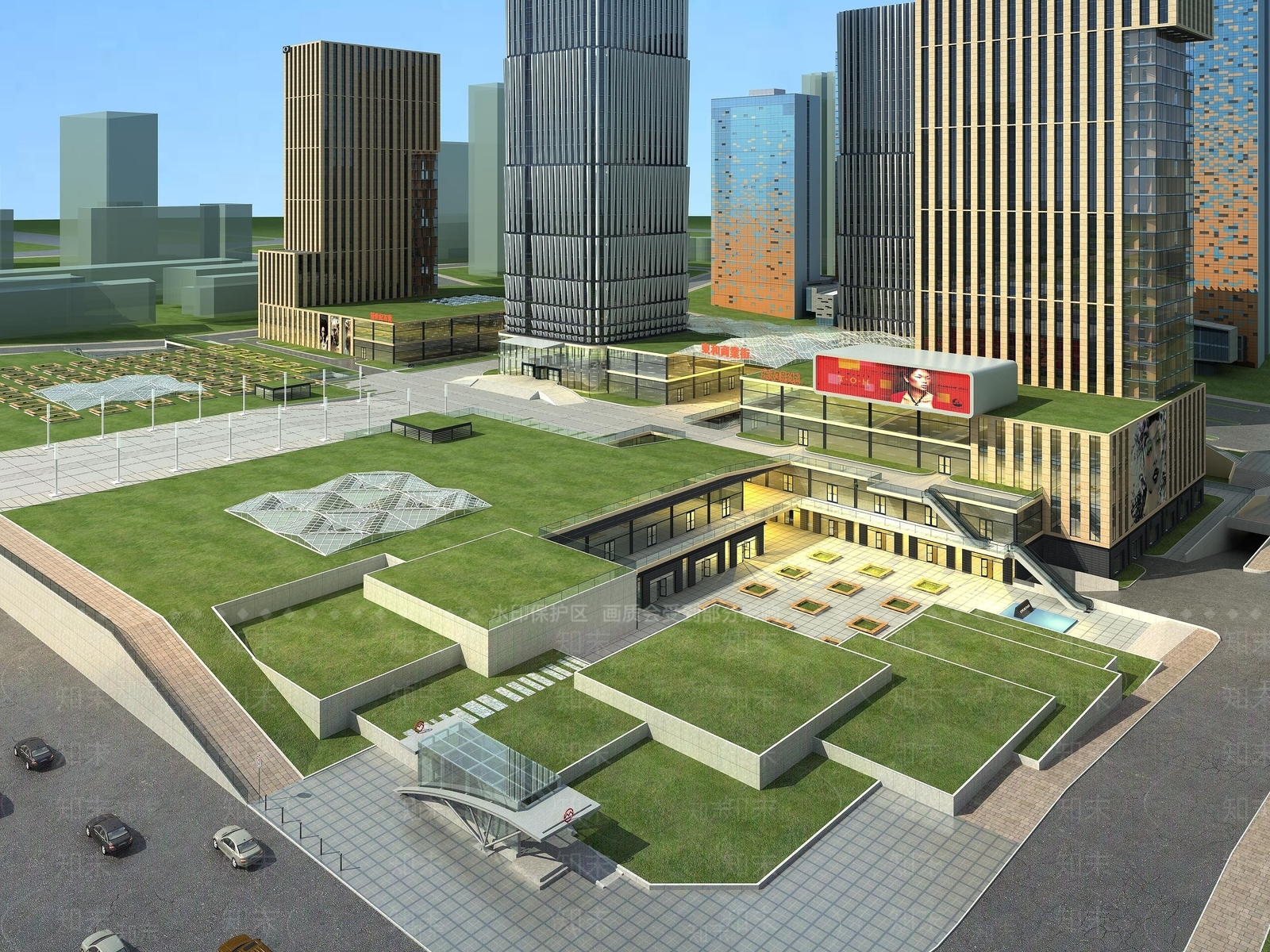 现代商业办公楼3D模型下载【ID:1193669822】