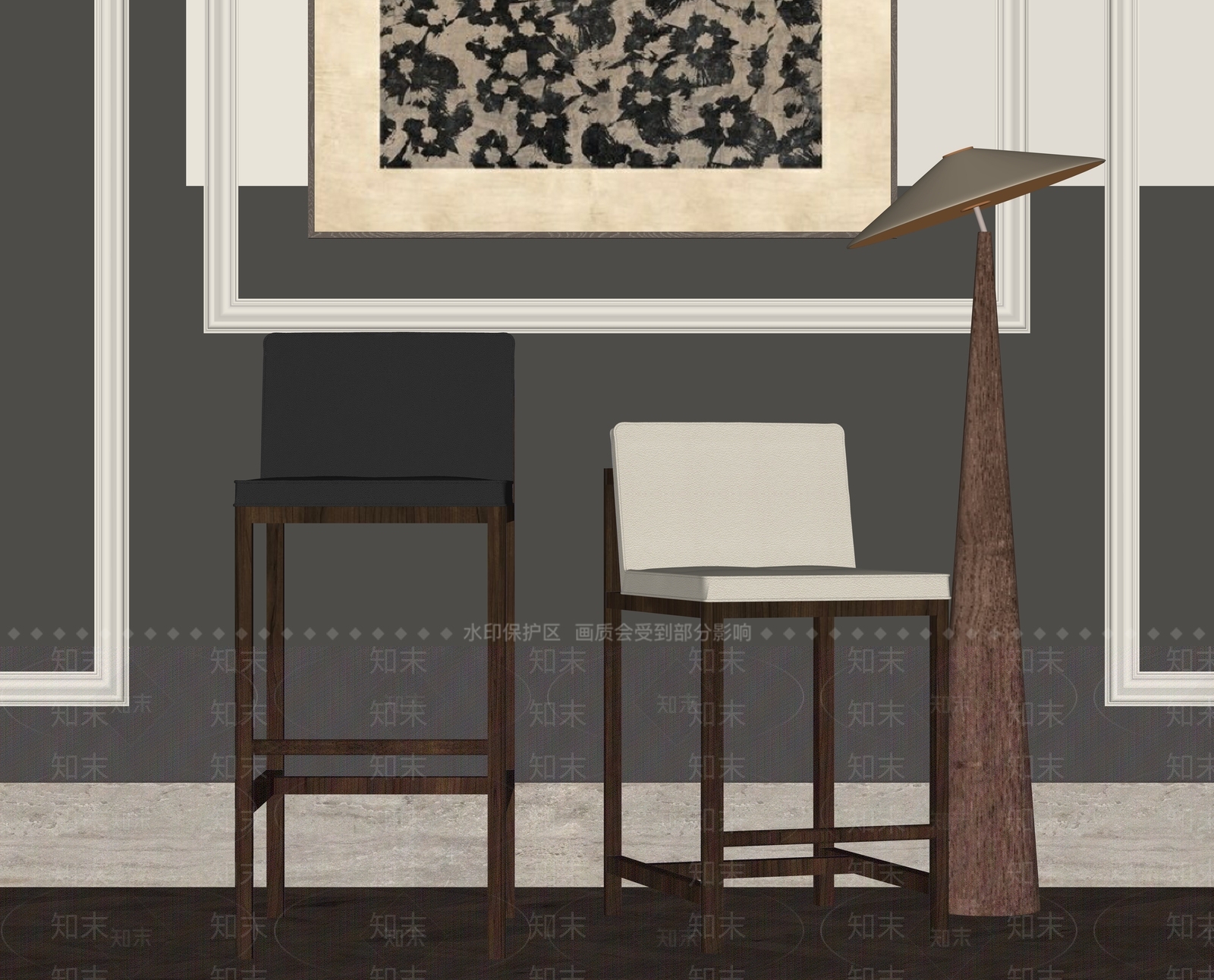 现代吧椅SU模型下载【ID:1193670108】