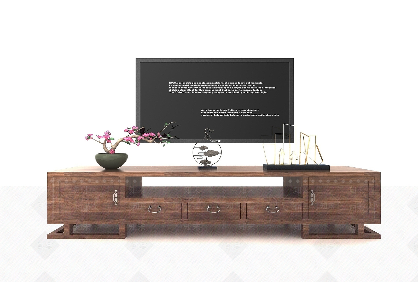 中式电视柜3D模型下载【ID:1193670230】