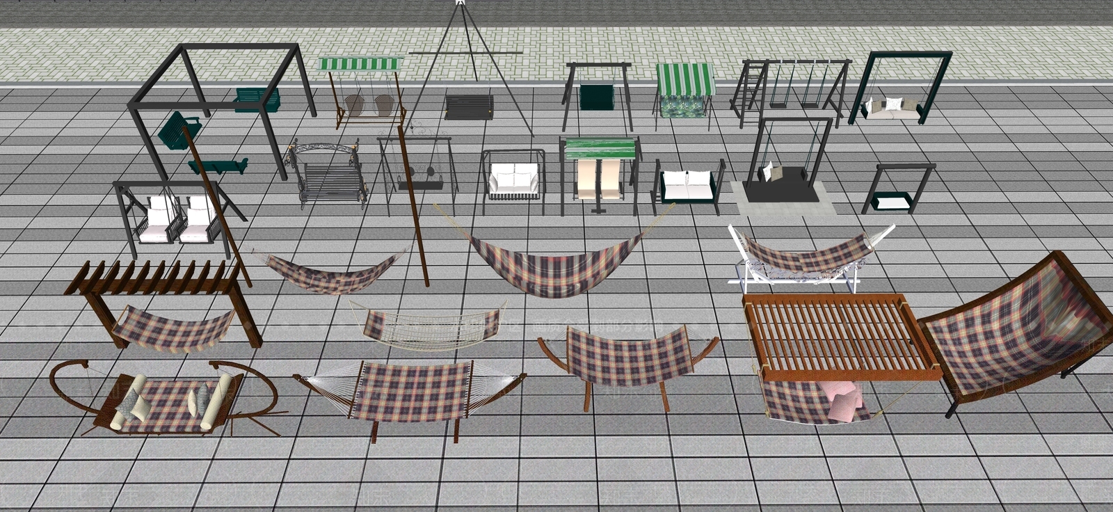 现代吊床SU模型下载【ID:1193670300】