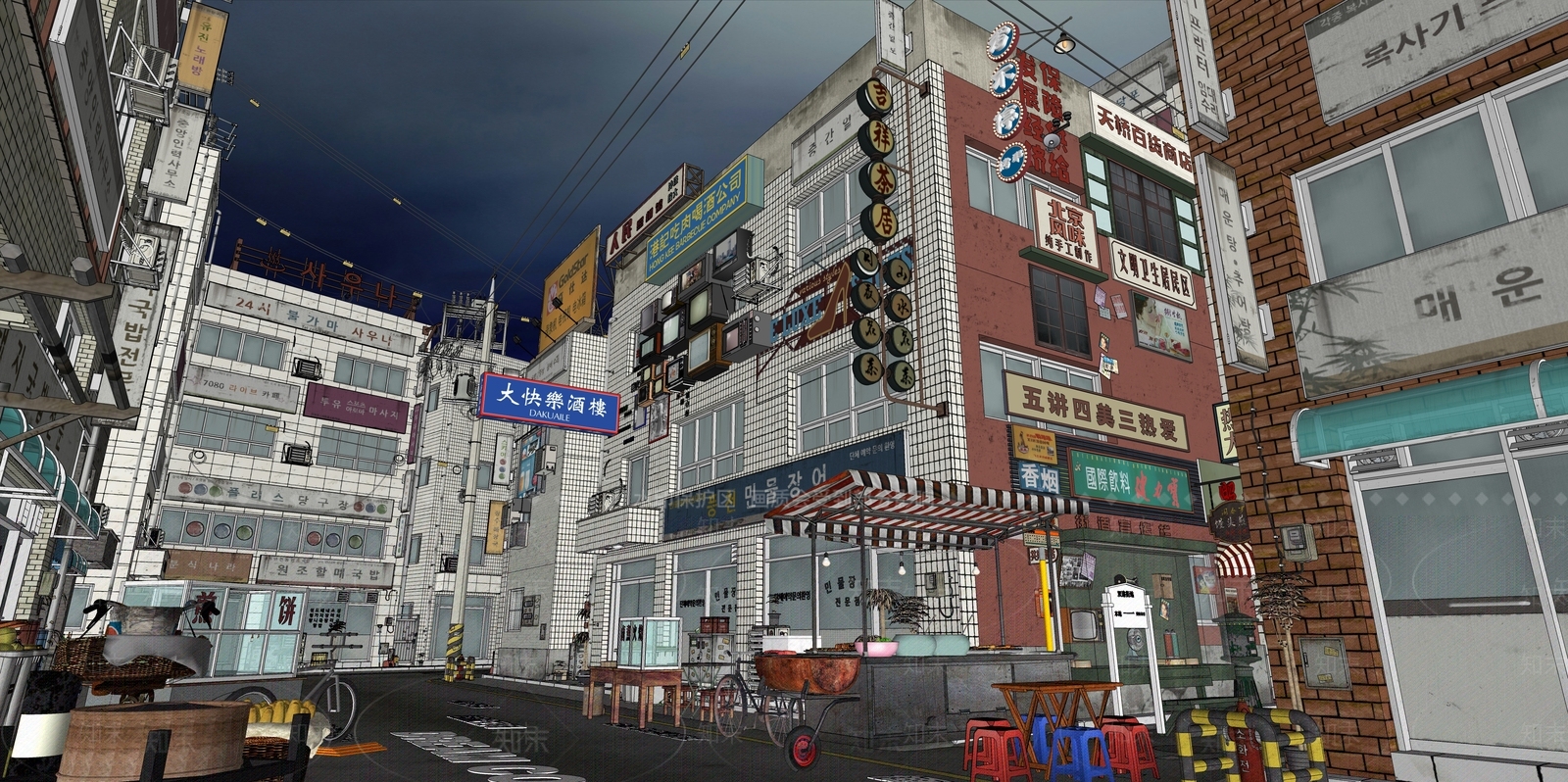 现代新中式打卡墙SU模型下载【ID:1193671237】