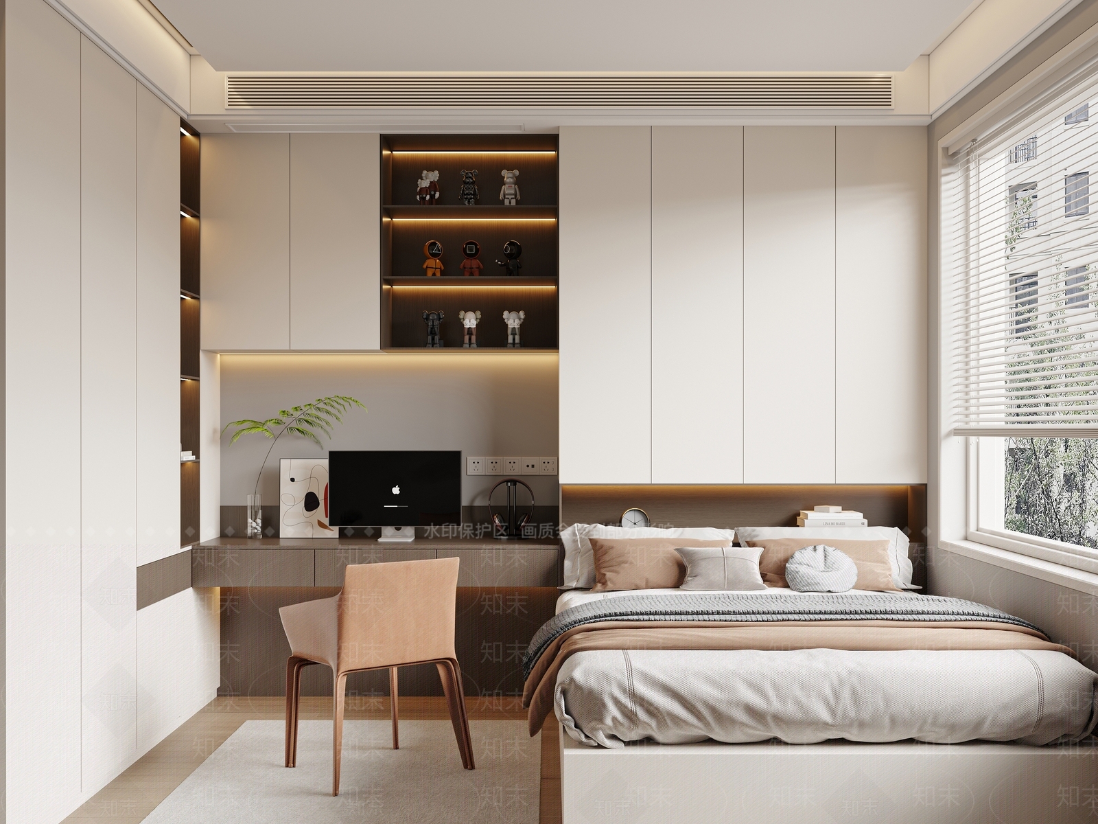 现代意式榻榻米卧室3D模型下载【ID:1193671335】