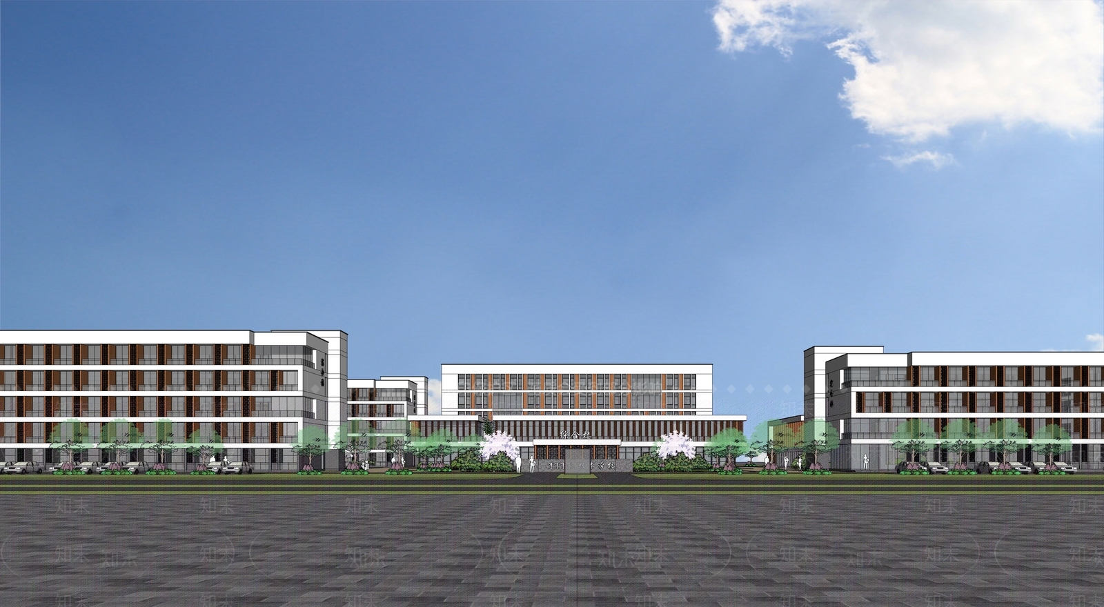 现代学校建筑SU模型下载【ID:1193672349】