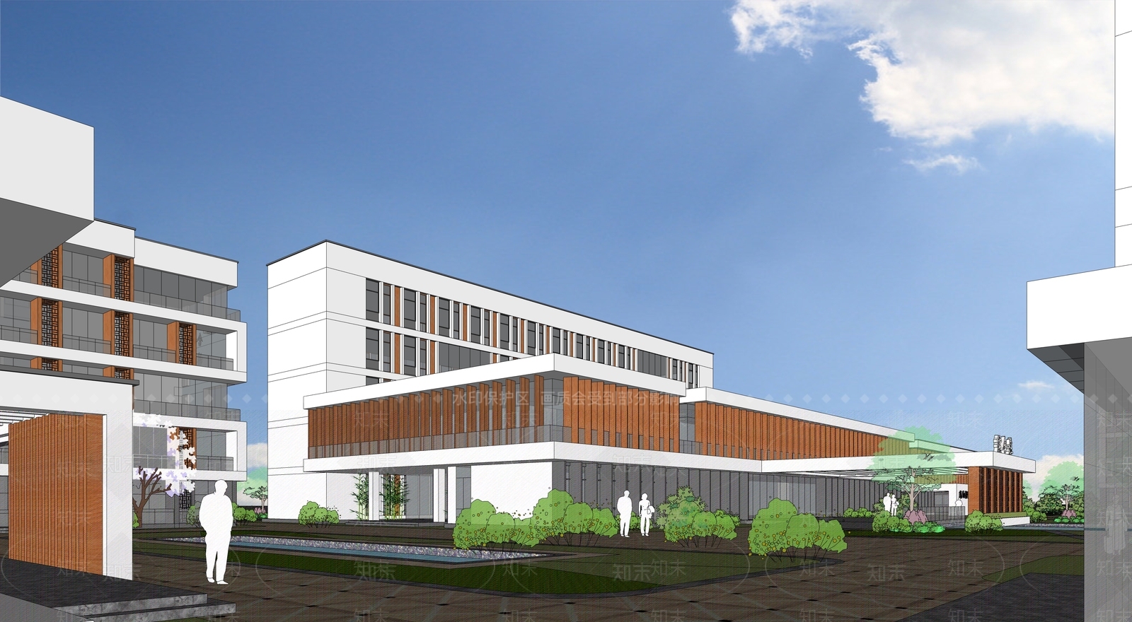 现代学校建筑SU模型下载【ID:1193672349】