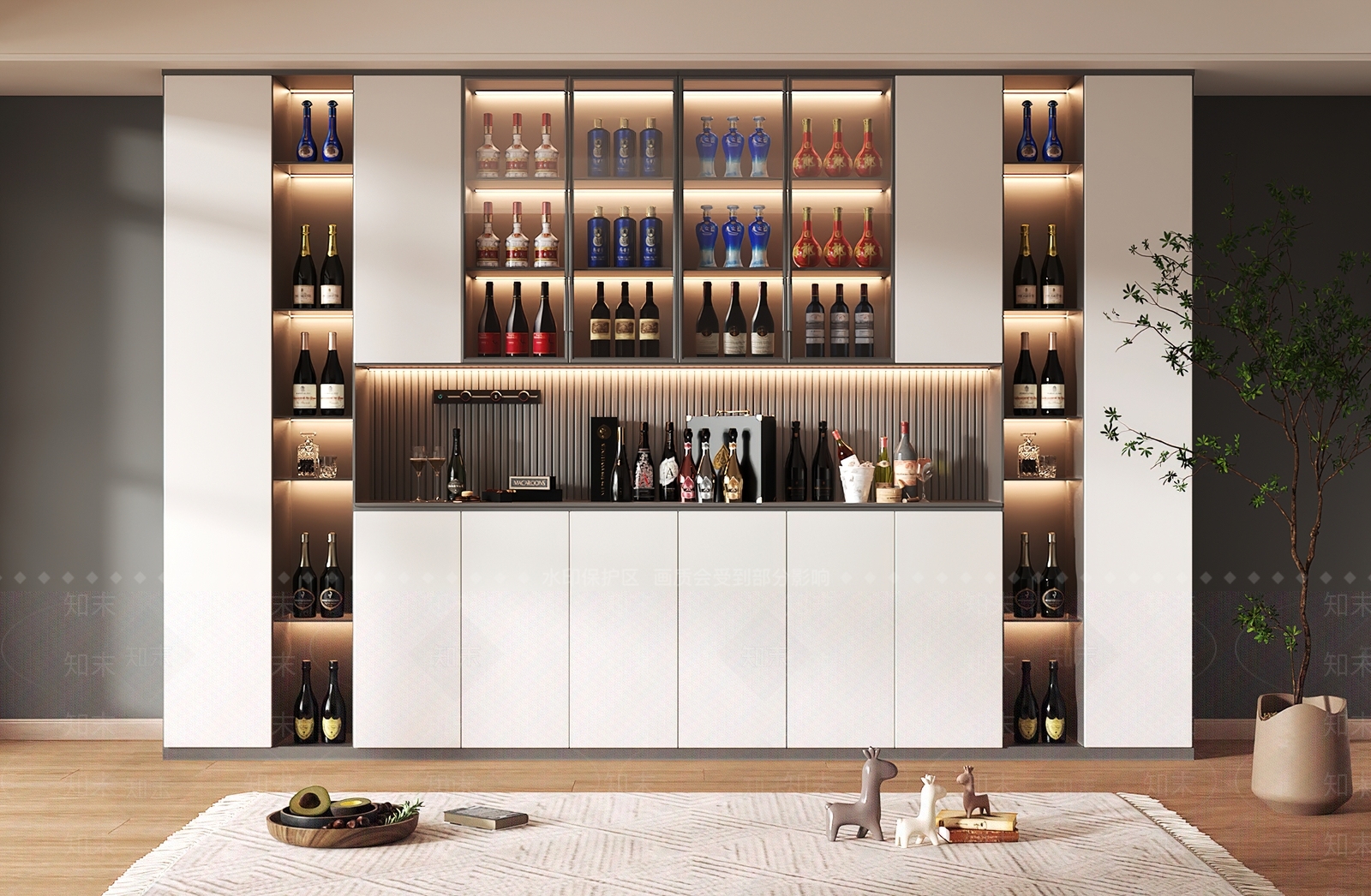 现代酒柜3D模型下载【ID:1193672753】