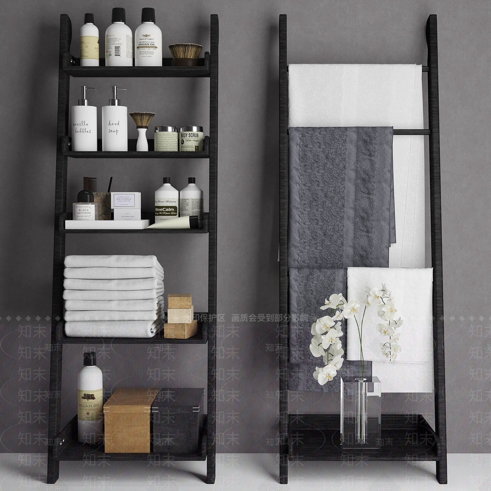 北欧层架毛巾浴室小件用品3D模型下载【ID:1193673253】