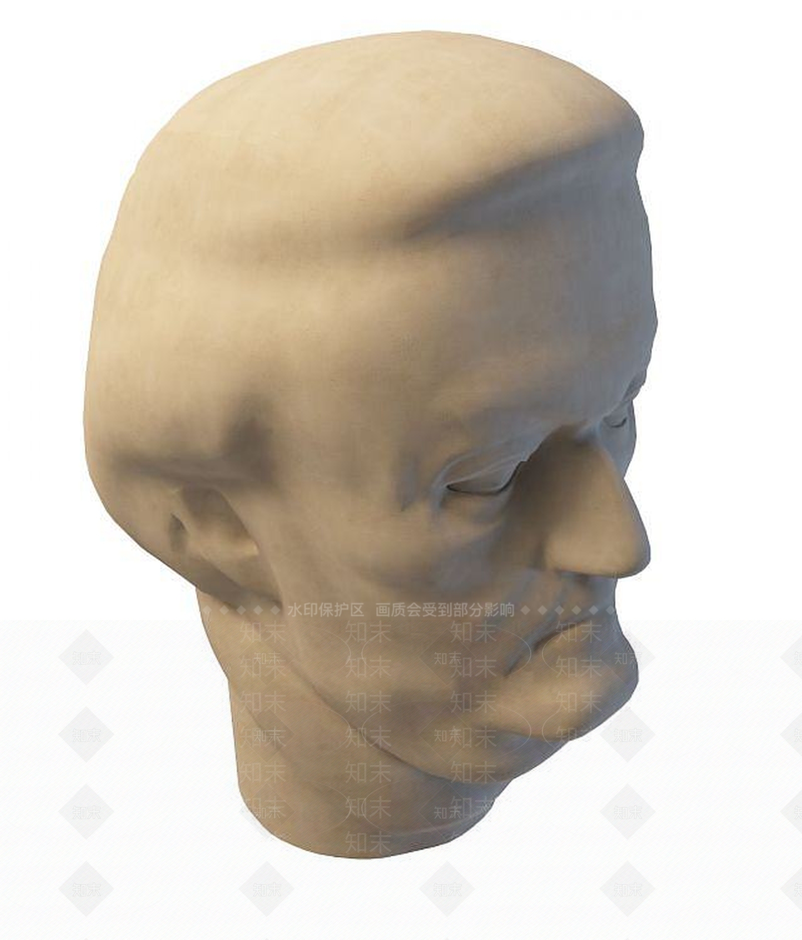 现代人头雕塑3D模型下载【ID:1193674080】
