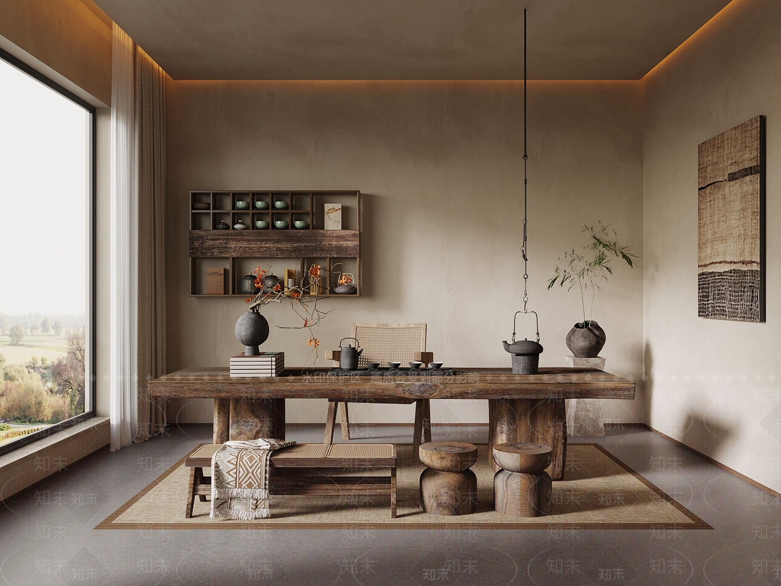 侘寂茶室3D模型下载【ID:1193674207】