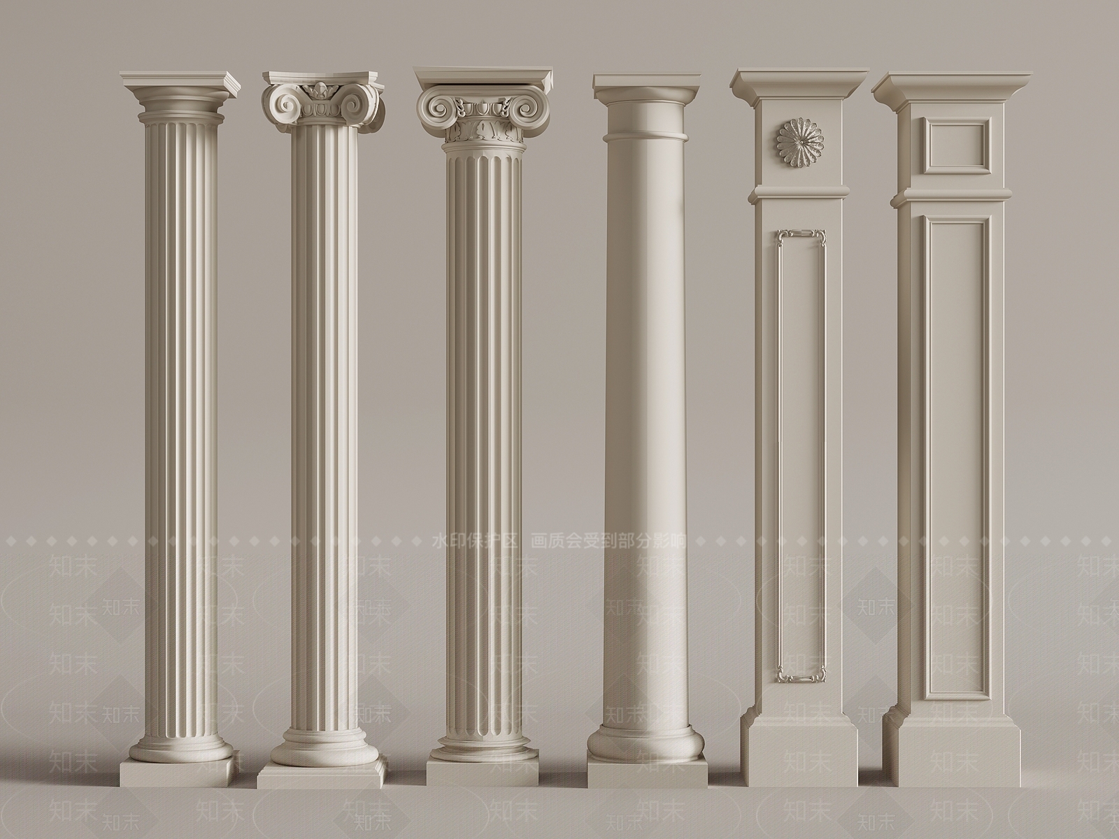 法式柱子3D模型下载【ID:1193674881】