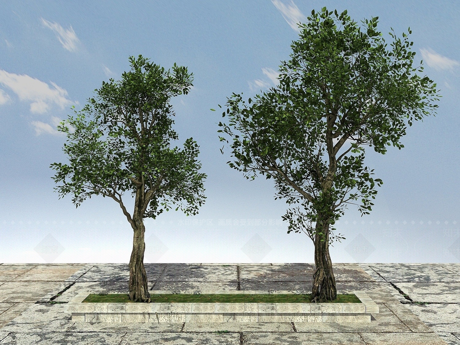 现代古树3D模型下载【ID:1193675070】