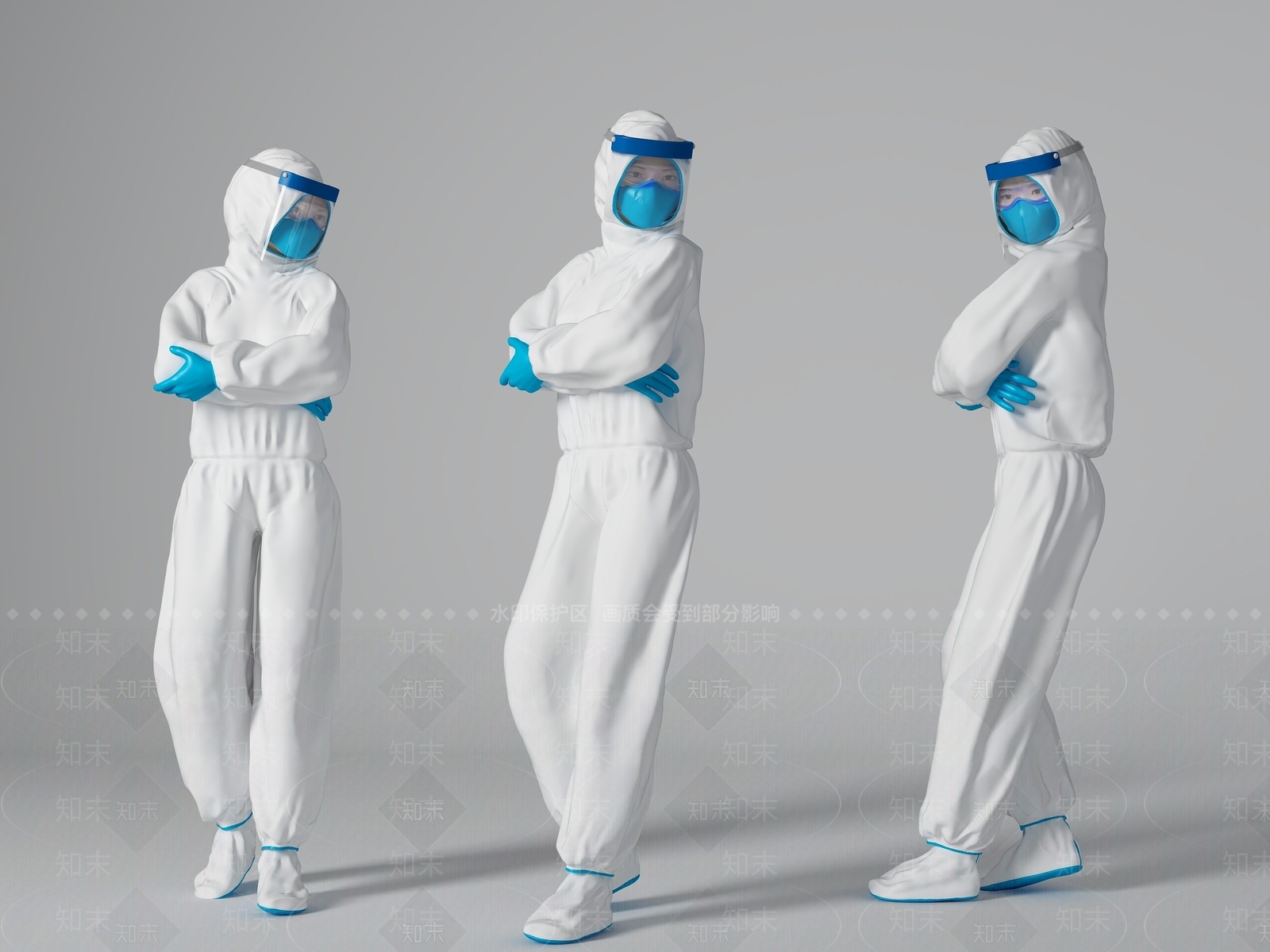 现代病毒防护人员3D模型下载【ID:1193675458】