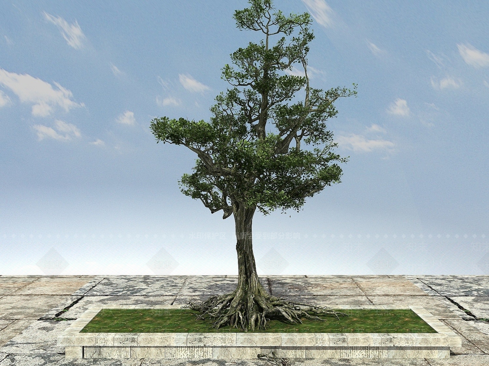 现代古树3D模型下载【ID:1193675762】