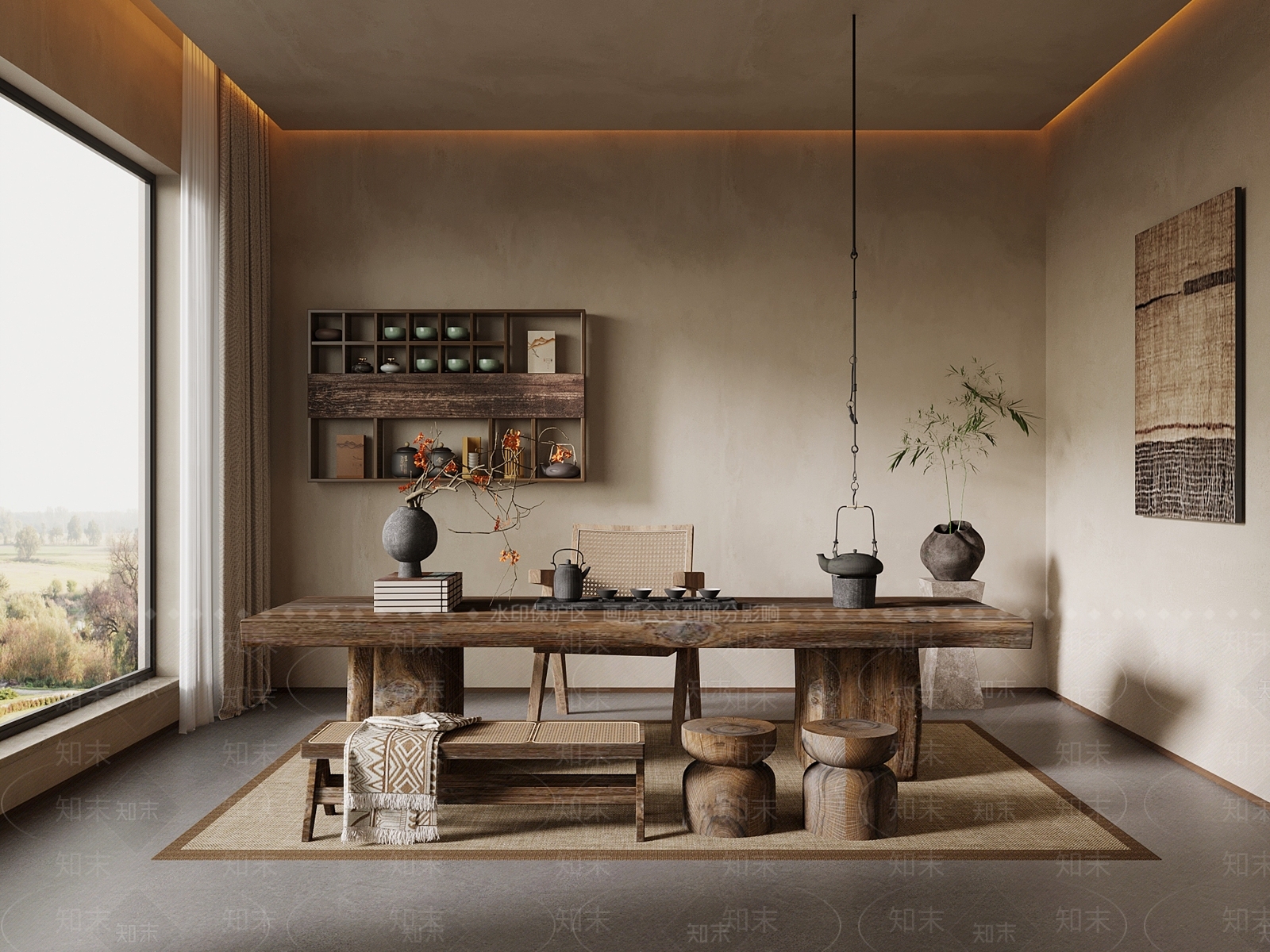 侘寂茶室SU模型下载【ID:1193678949】