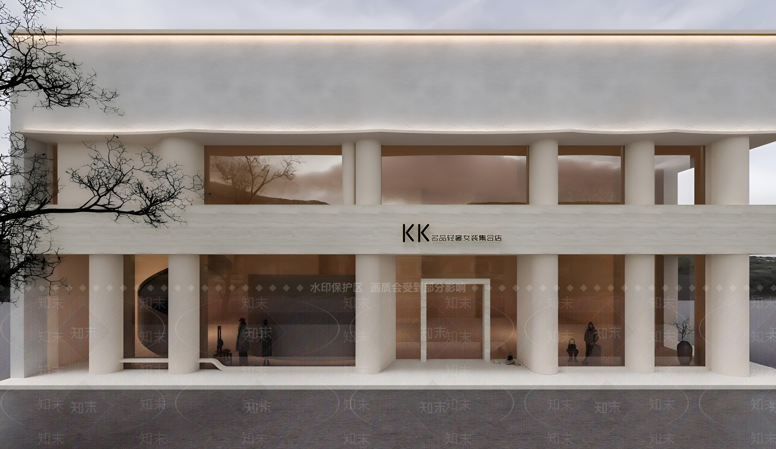 侘寂服装店SU模型下载【ID:1193679644】