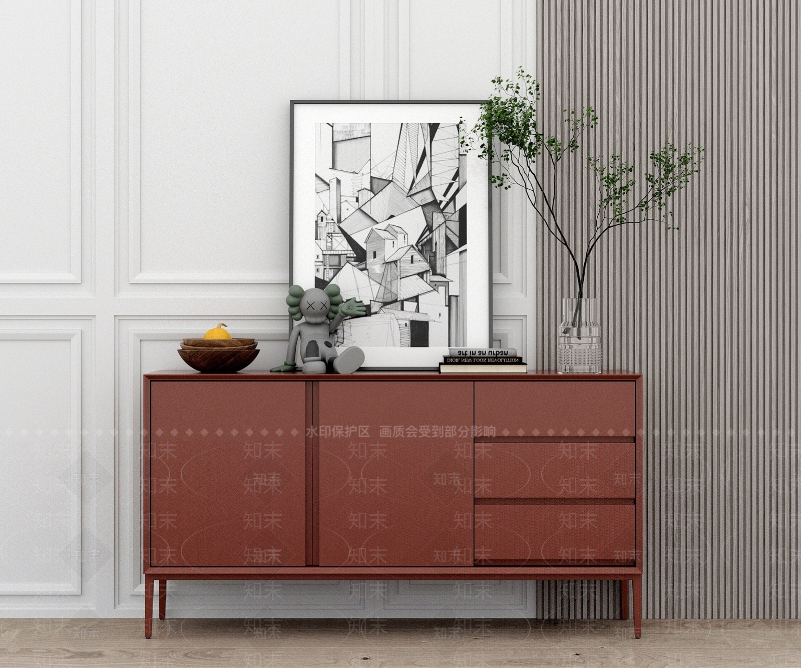 现代玄关柜3D模型下载【ID:1193679411】