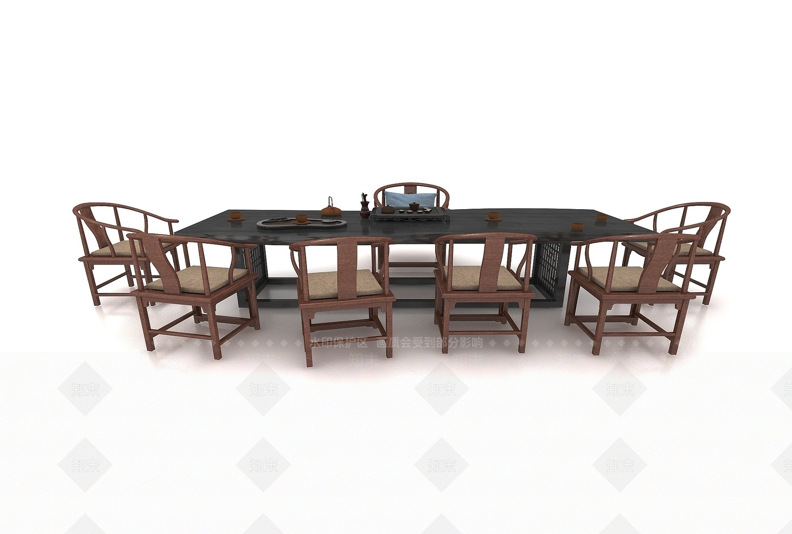 现代餐桌3D模型下载【ID:1193682054】