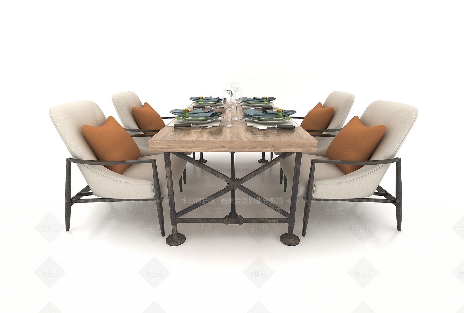 现代餐桌3D模型下载【ID:1193683901】