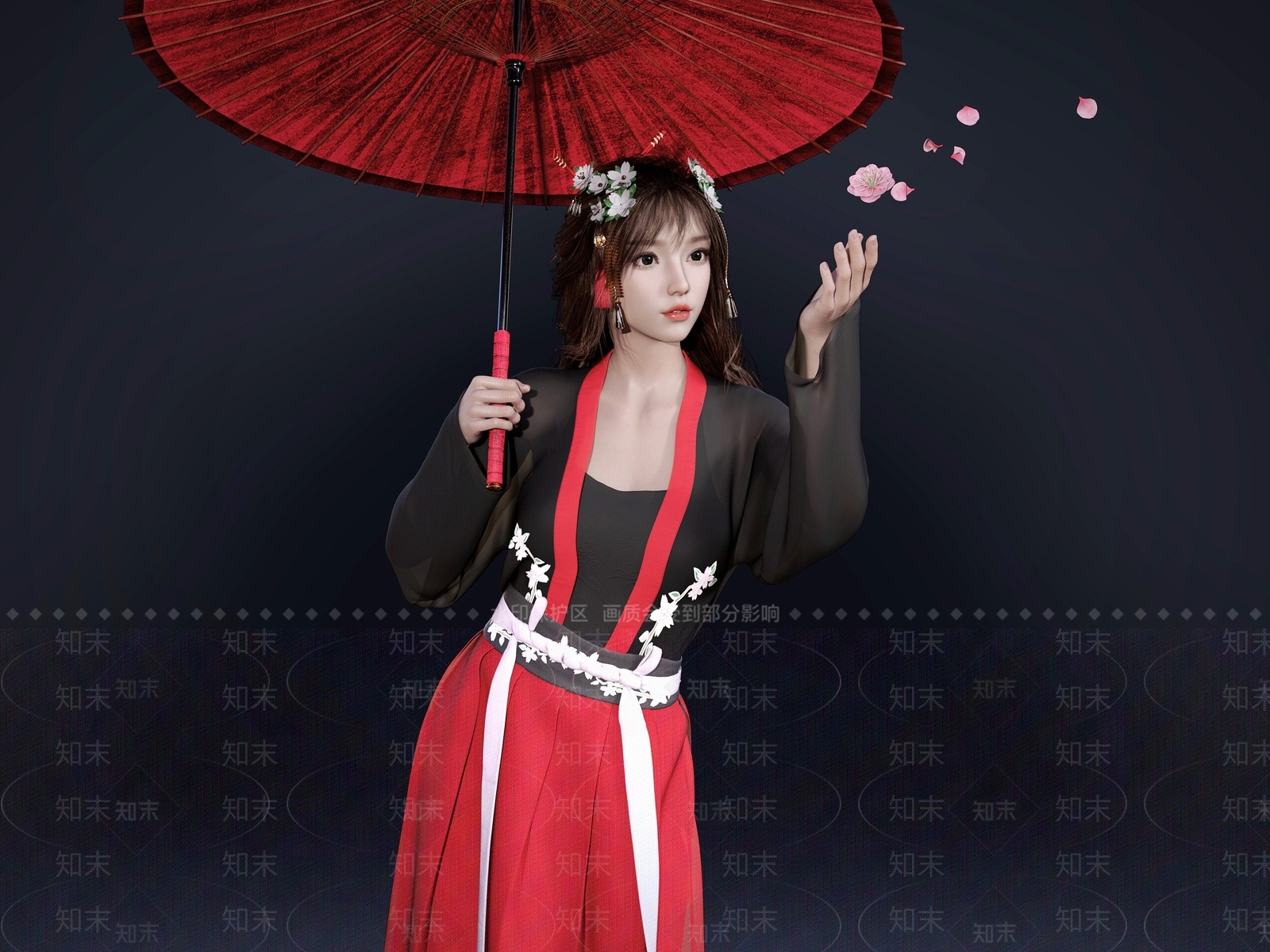 现代汉服人物3D模型下载【ID:1193685452】