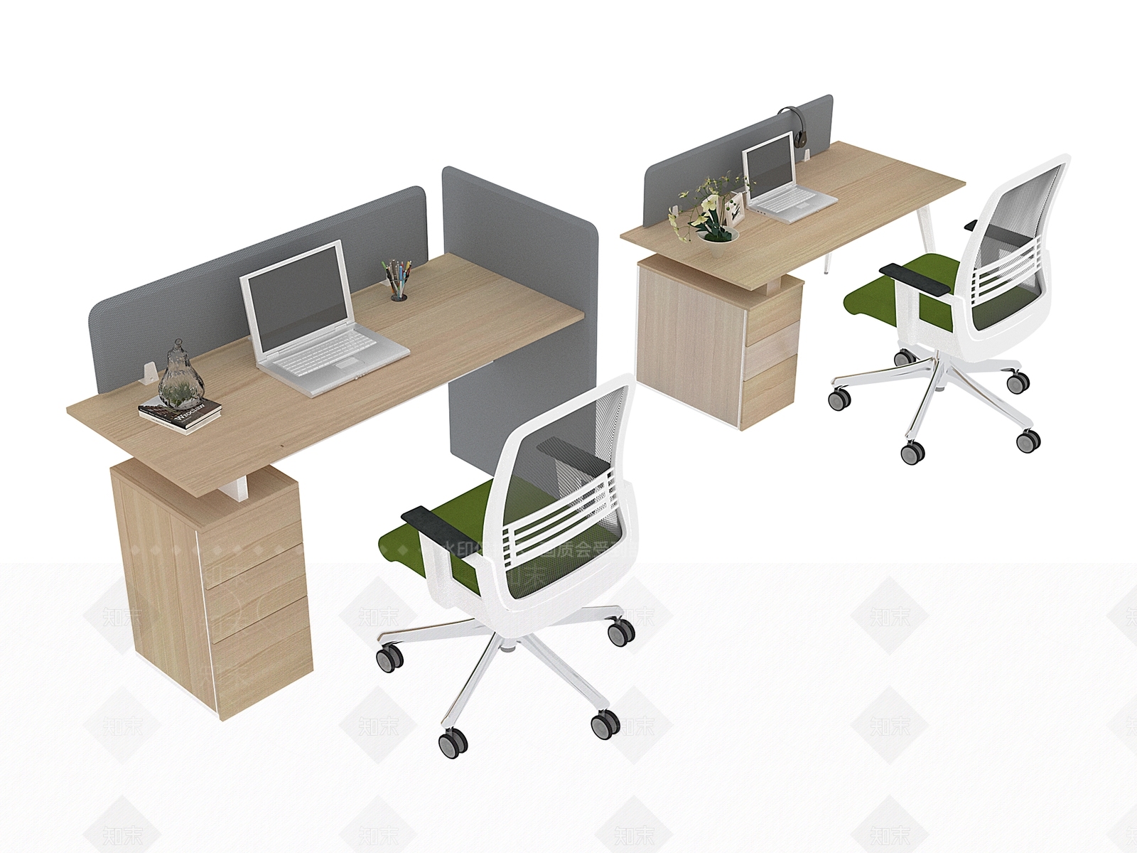 现代办公桌3D模型下载【ID:1193687821】