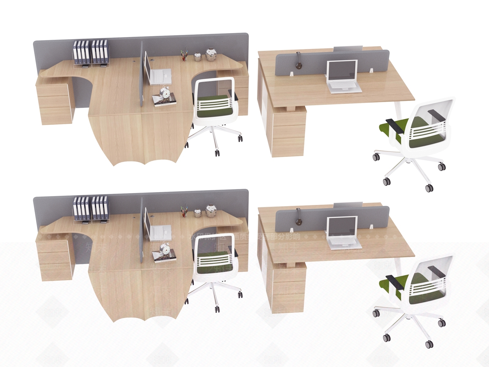 现代办公桌3D模型下载【ID:1193687916】