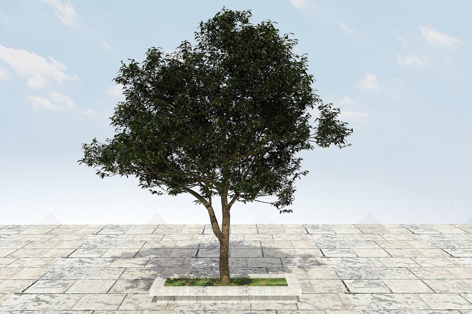 现代大树开花植物3D模型下载【ID:1193689015】