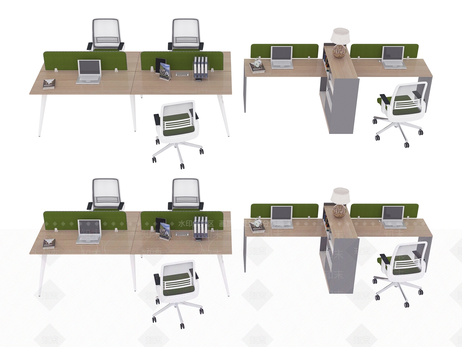 现代办公桌3D模型下载【ID:1193688932】