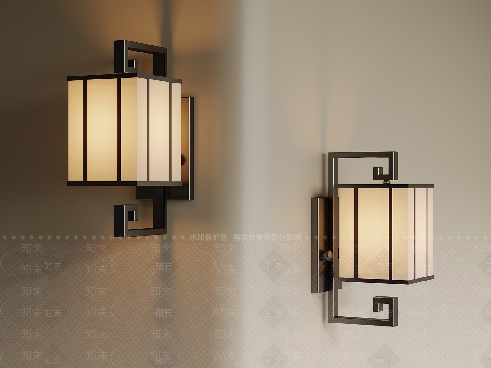 新中式中式壁灯SU模型下载【ID:1193691131】