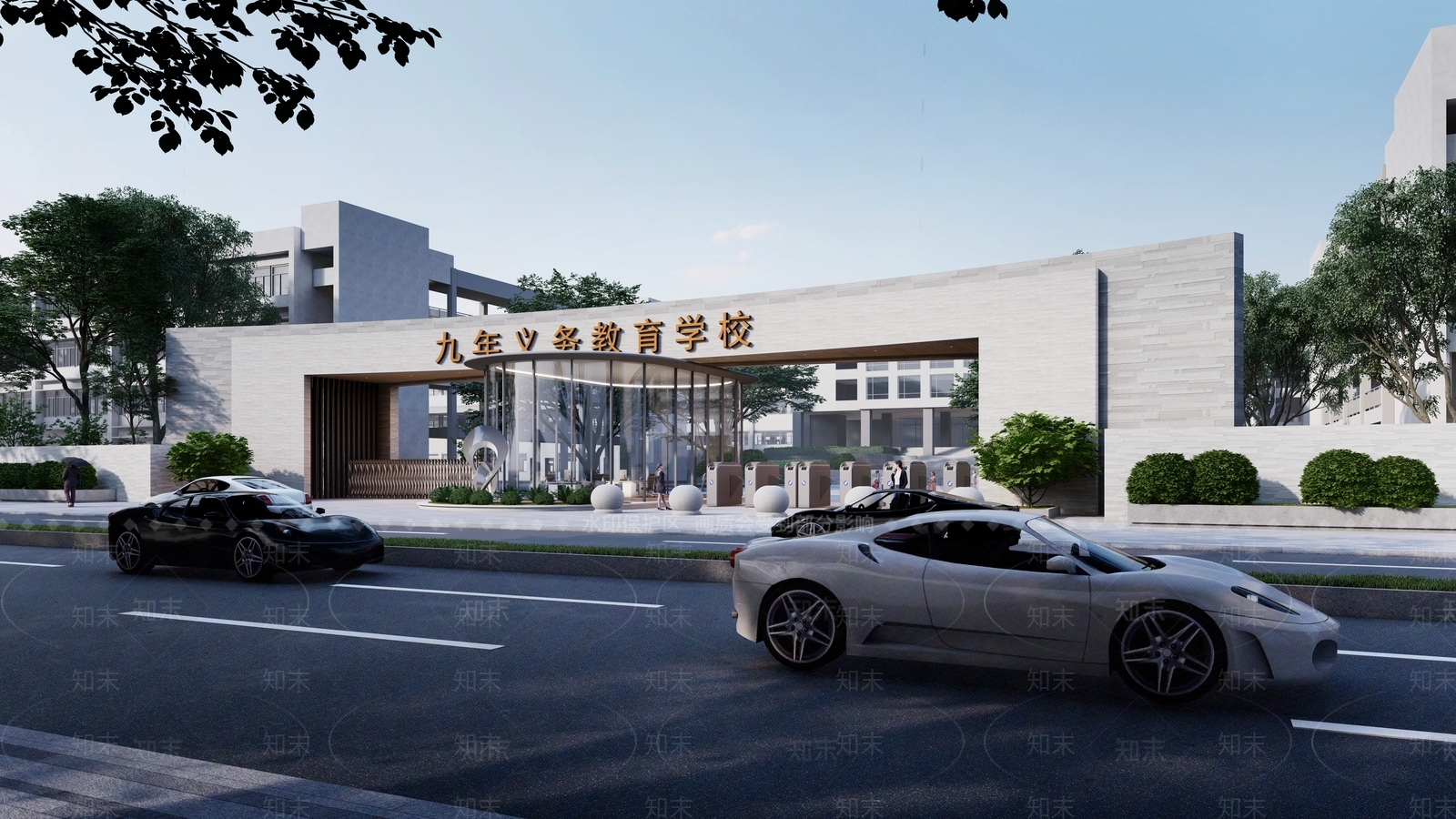 现代学校建筑SU模型下载【ID:1193691186】