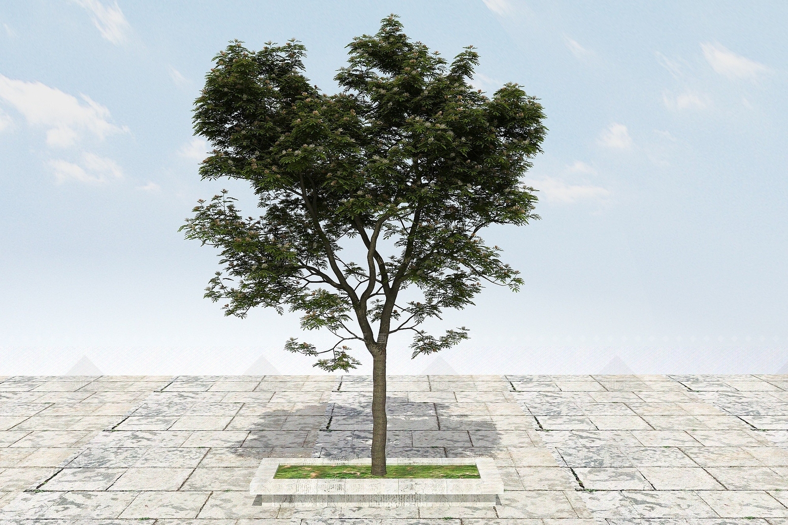 现代大树开花植物3D模型下载【ID:1193691516】