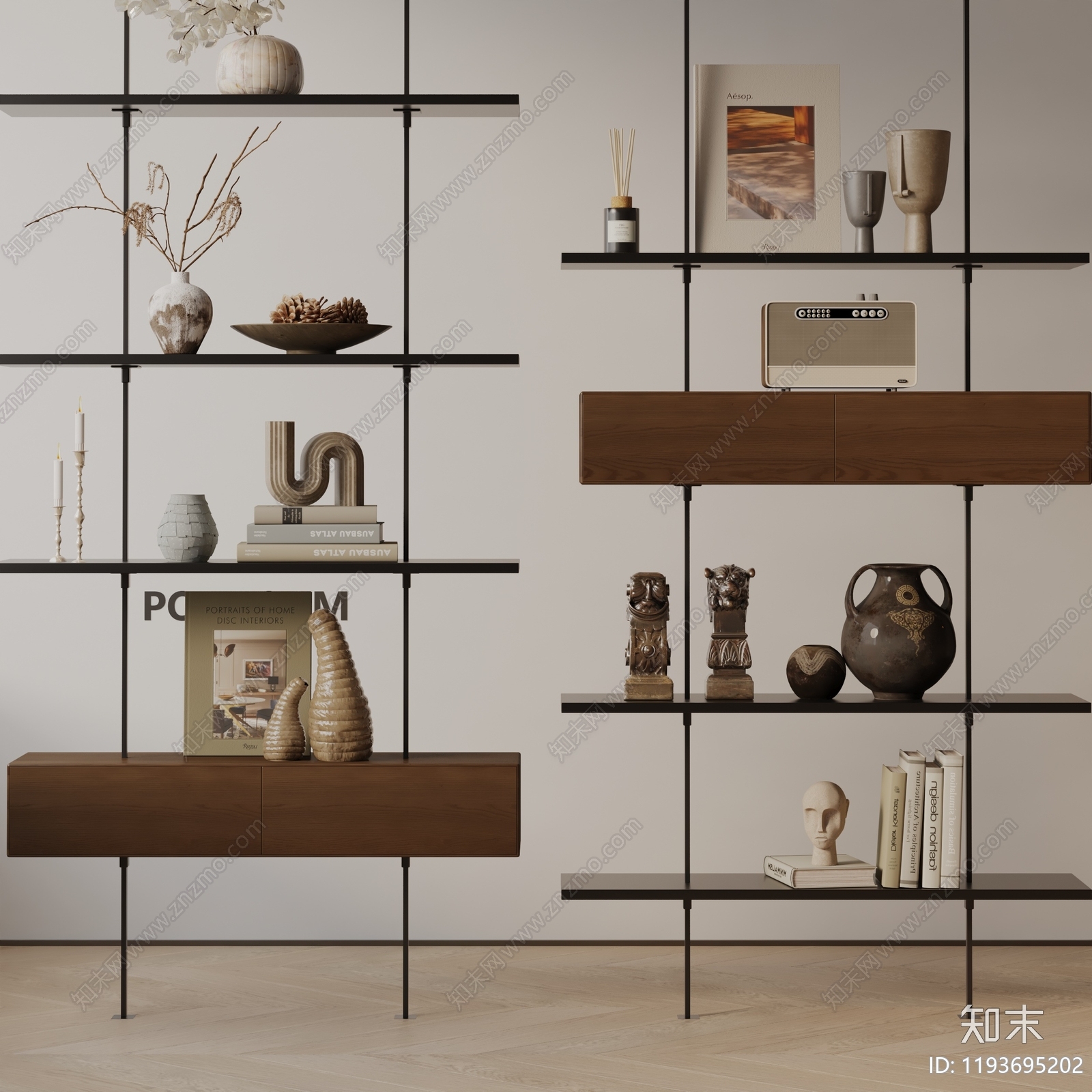 现代书架3D模型下载【ID:1193695202】