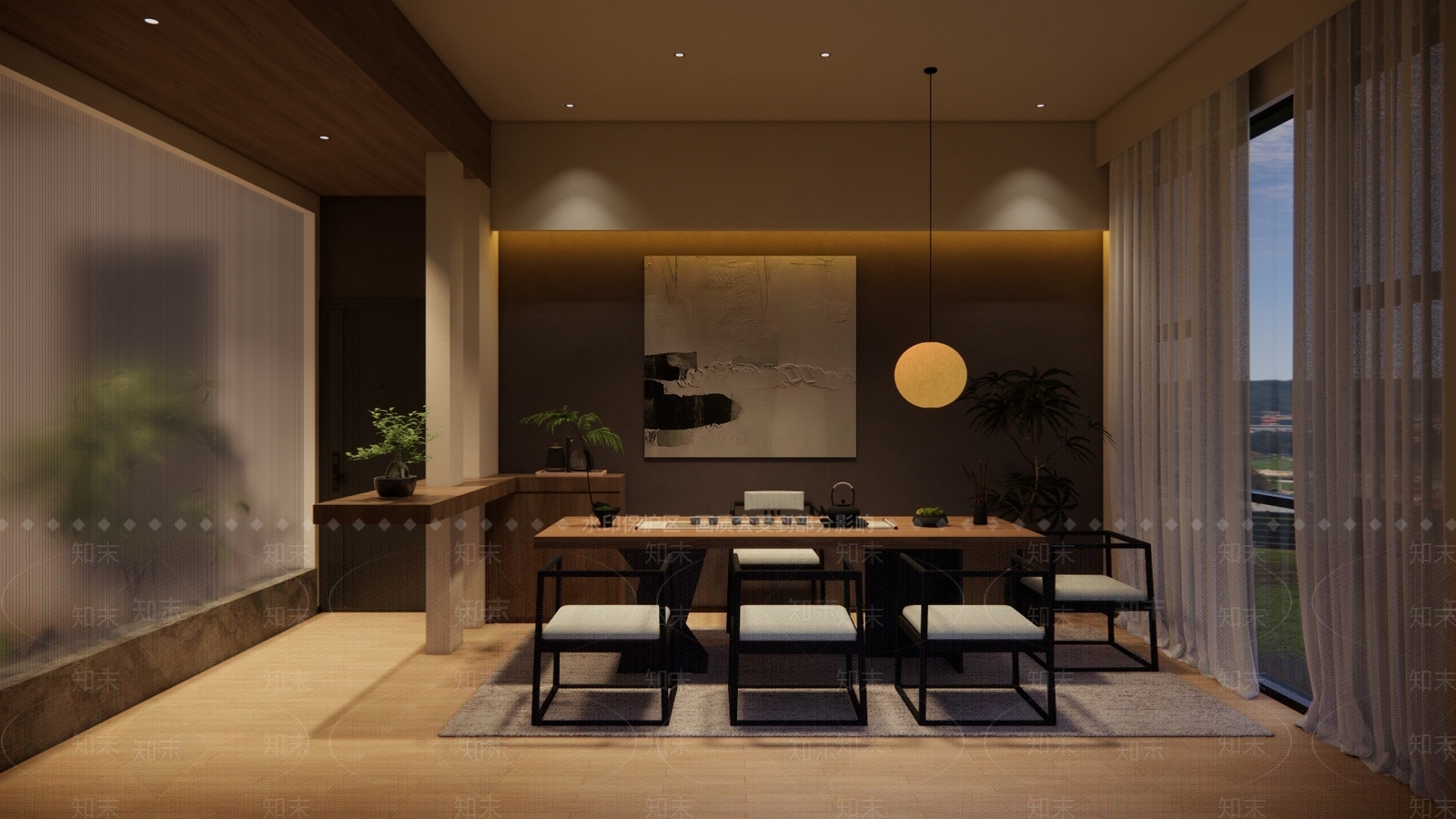 新中式中式茶室SU模型下载【ID:1193697895】