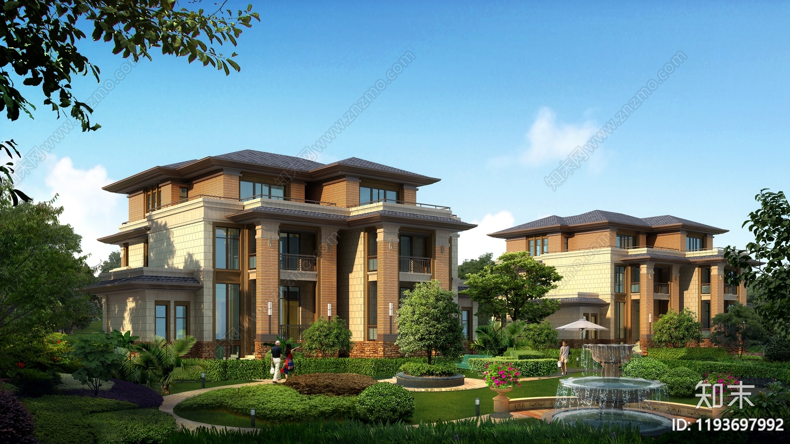 美式简欧别墅建筑施工图下载【ID:1193697992】