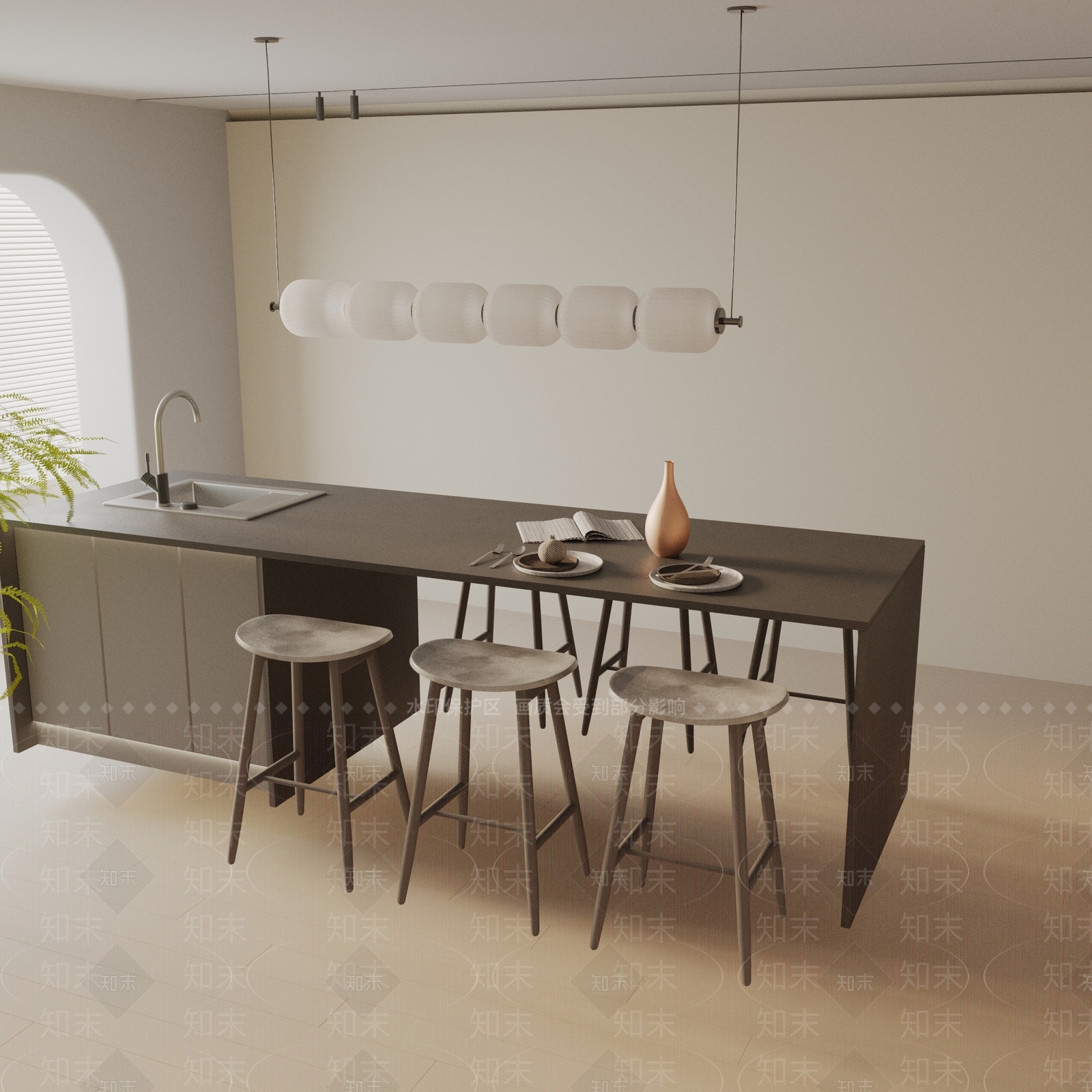 现代餐桌3D模型下载【ID:1193702148】