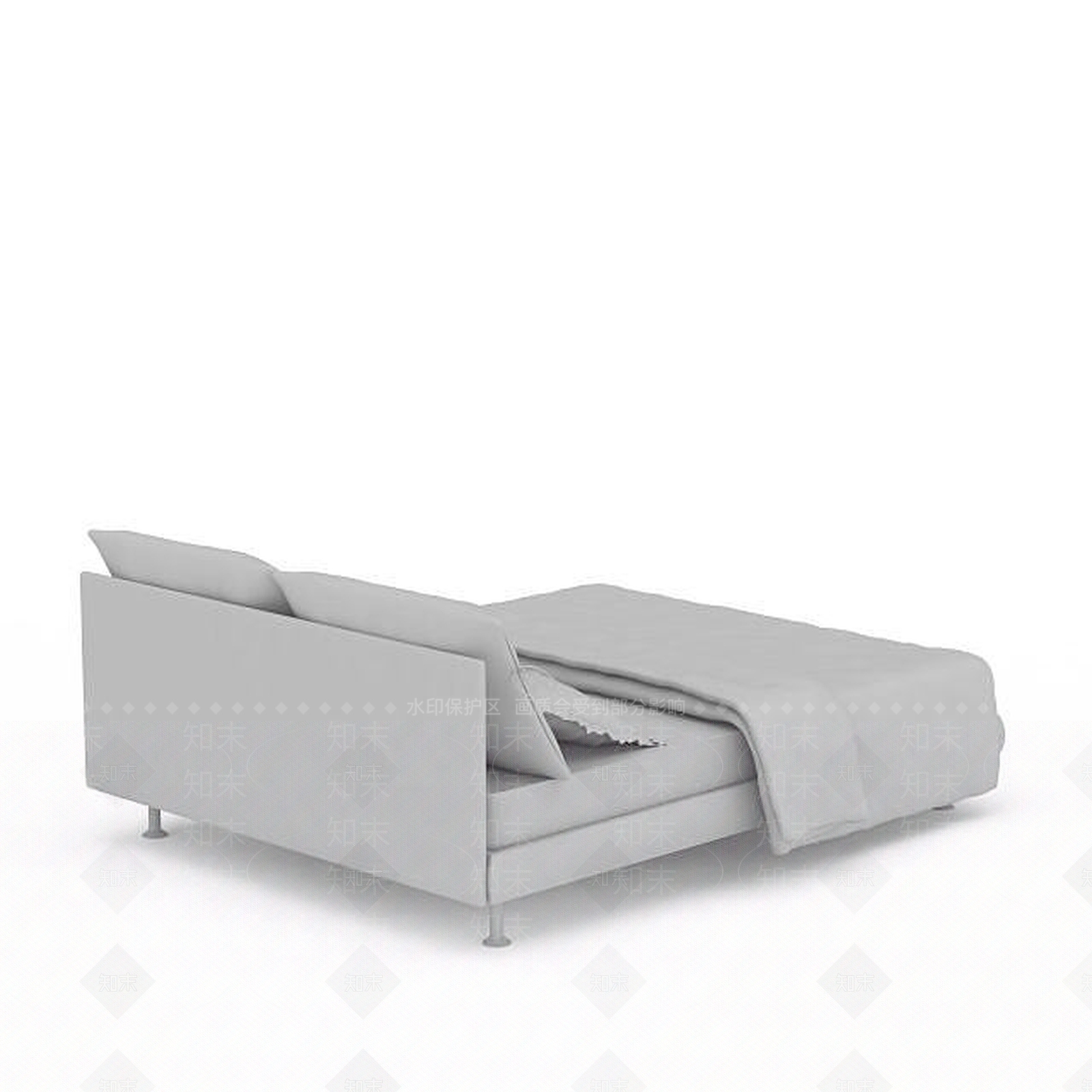 现代双人床3D模型下载【ID:1199059641】