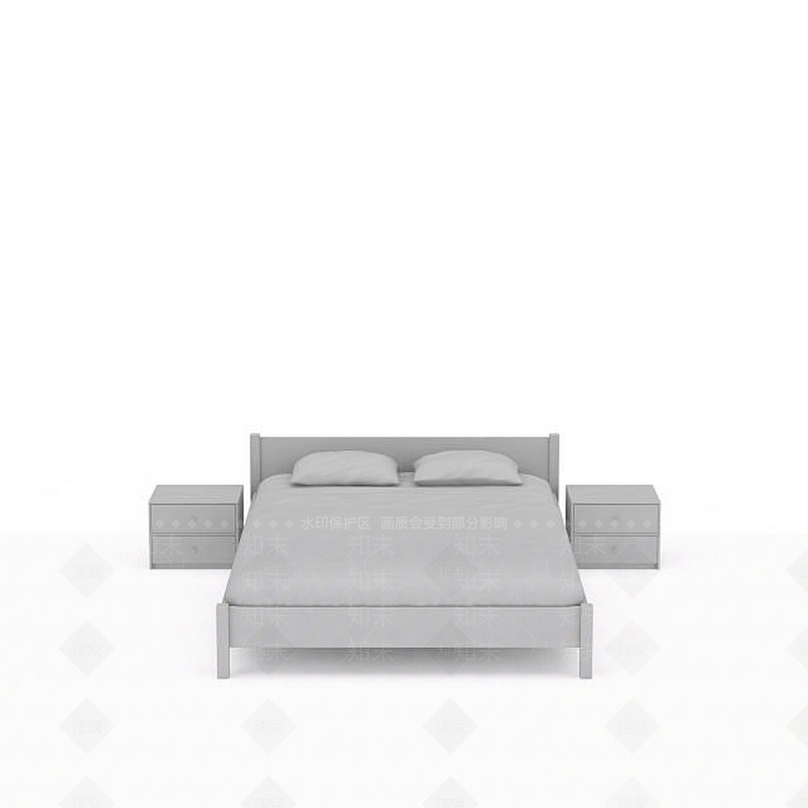 现代双人床3D模型下载【ID:1199051614】