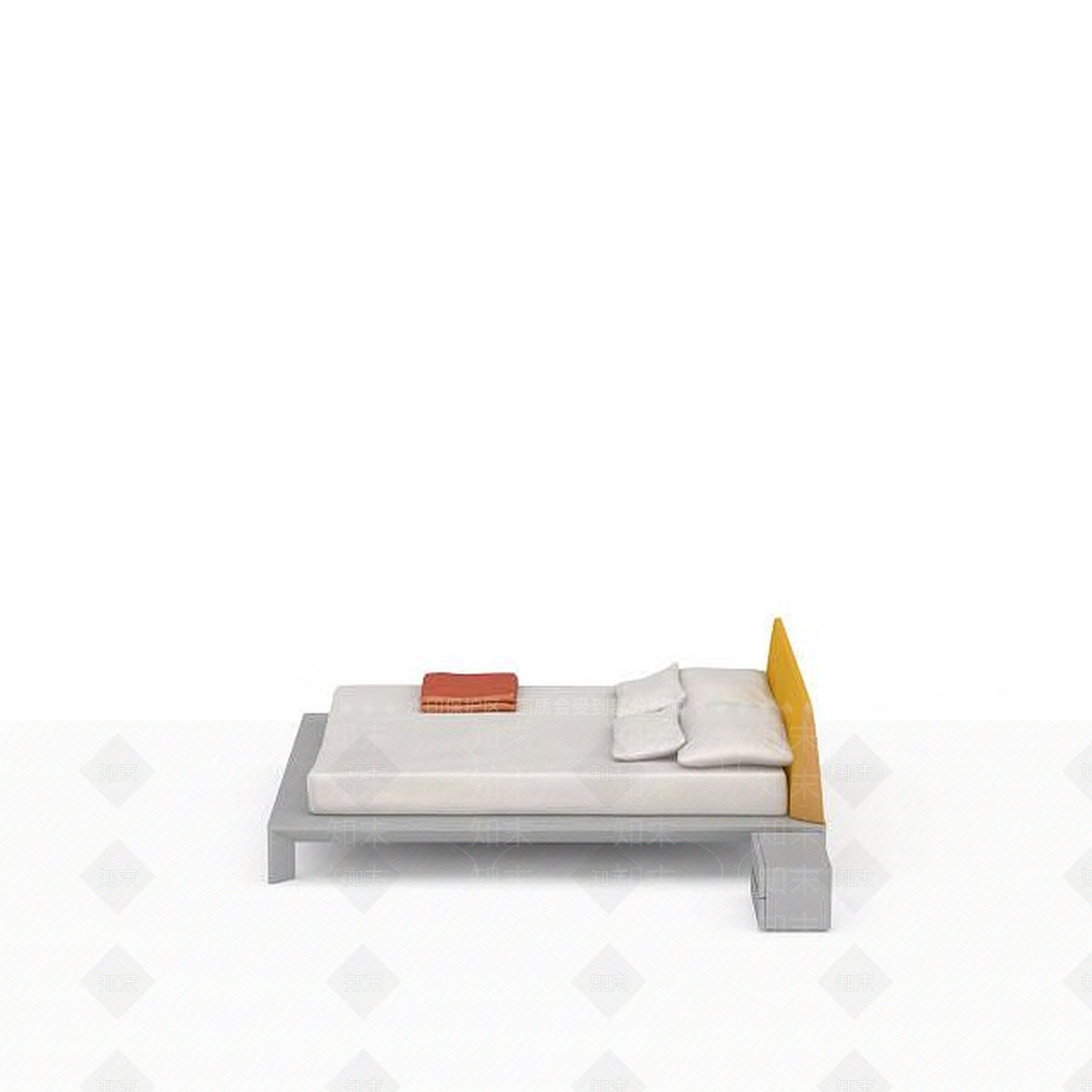 现代双人床3D模型下载【ID:1199051691】