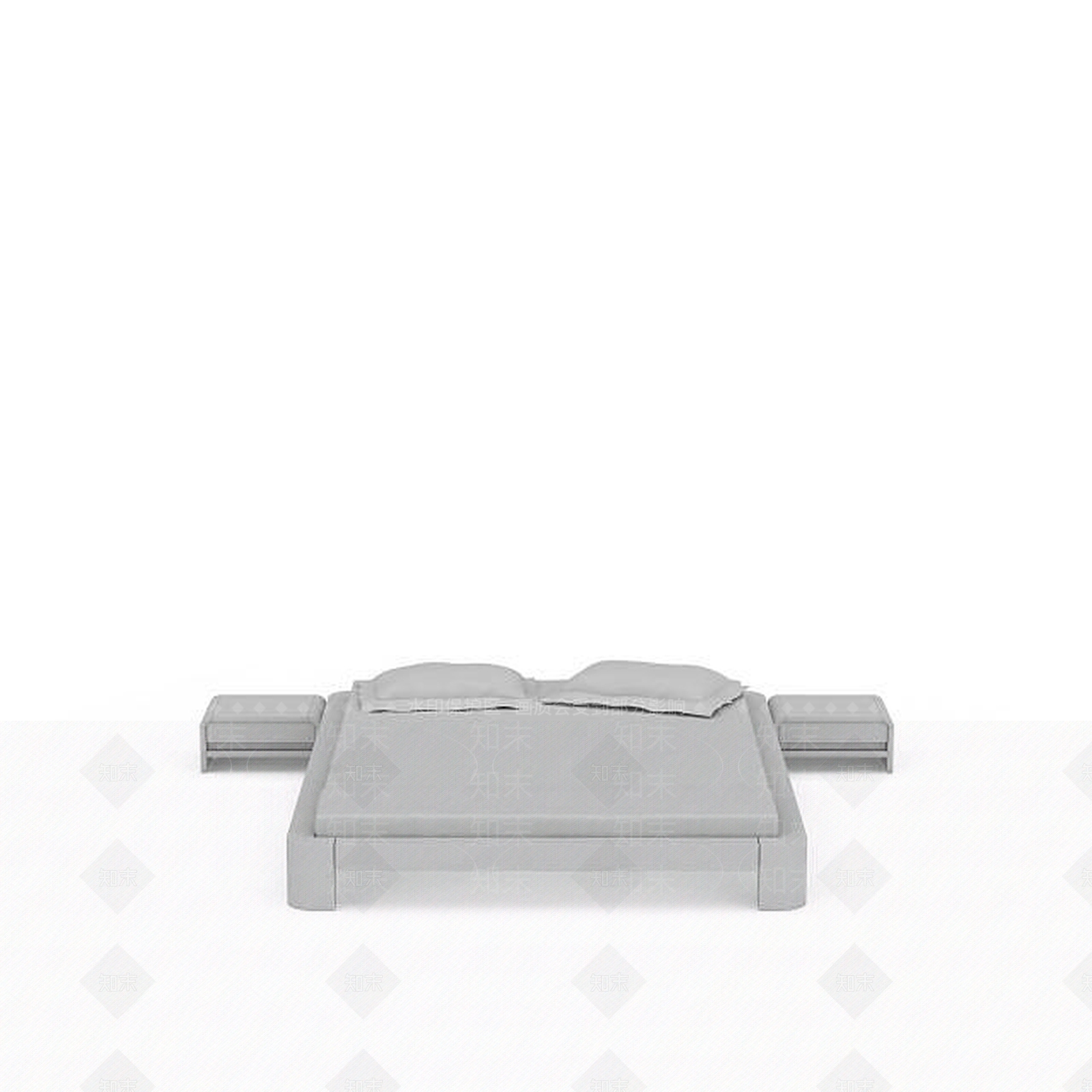 现代双人床3D模型下载【ID:1199051572】
